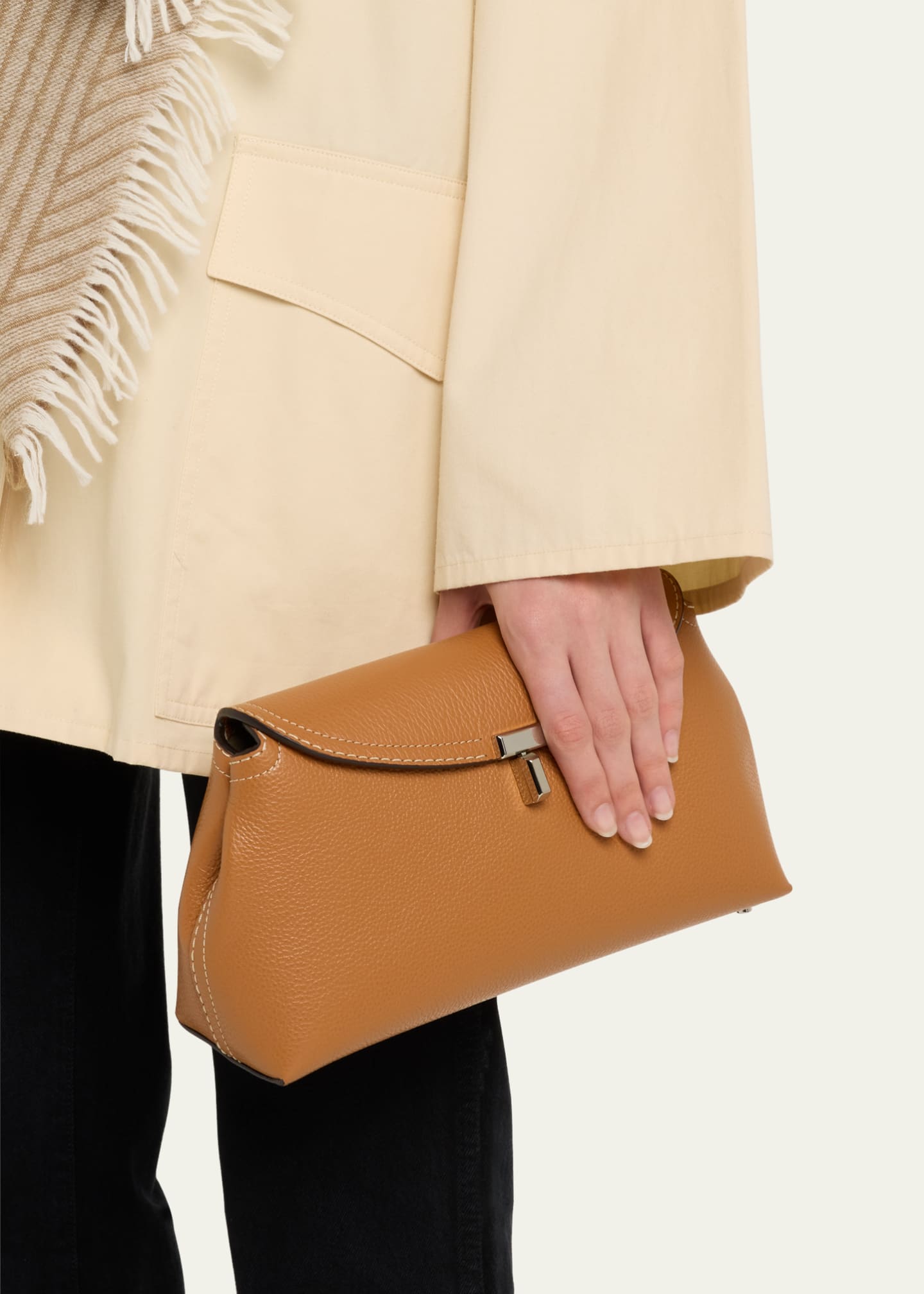 Toteme T-Lock Top Handle Bag in Pebble Grain Leather Image 2 of 6
