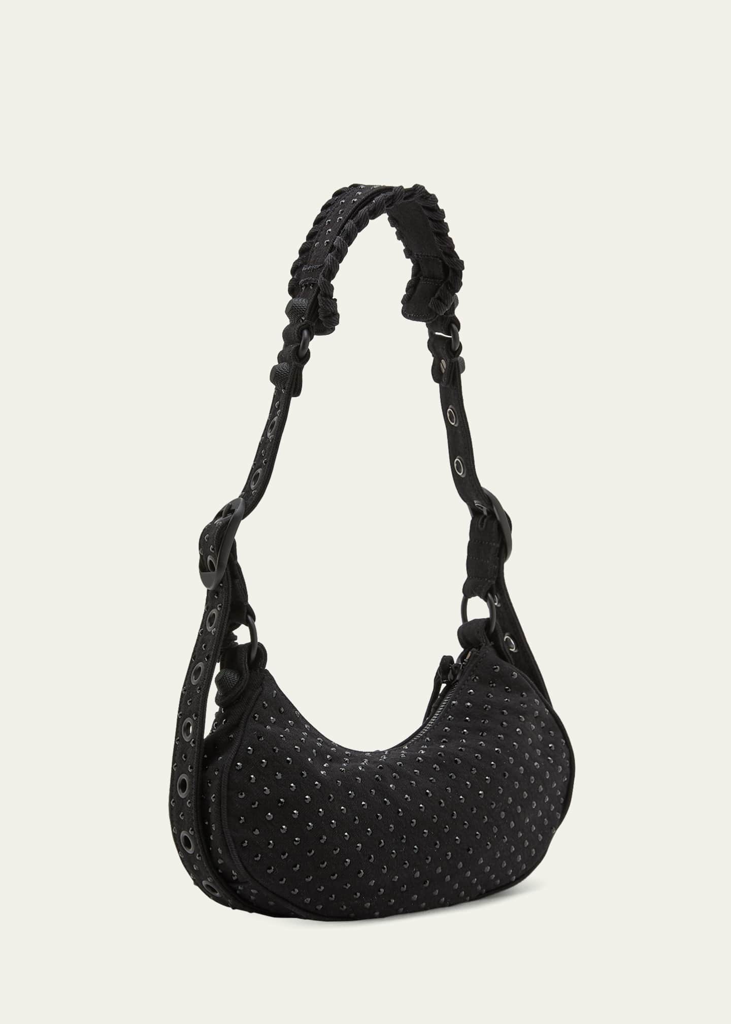 Balenciaga Le Cagole XS Strass Denim Shoulder Bag Bergdorf Goodman