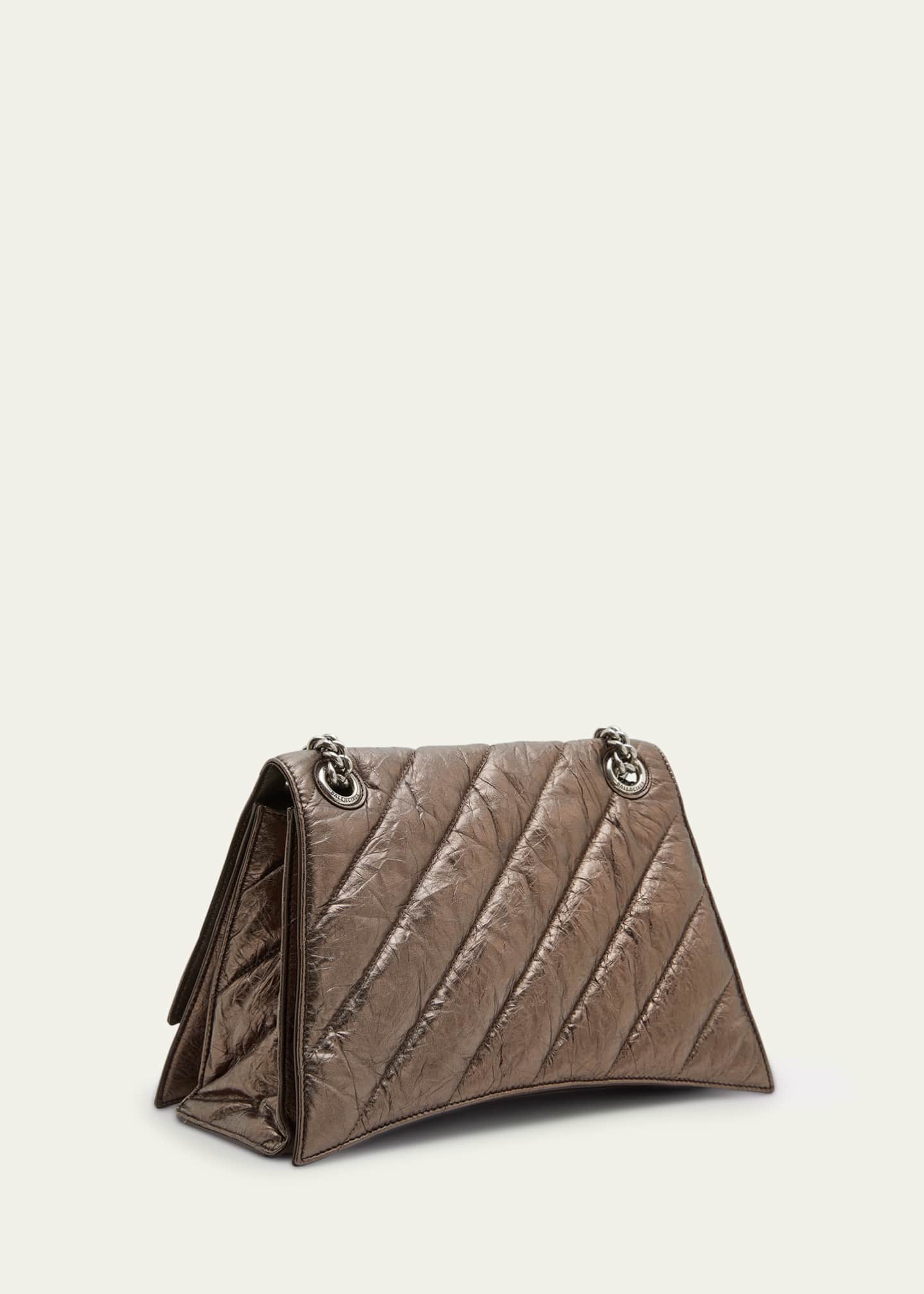 Balenciaga BB Round Medium Metallic Leather Chain Shoulder Bag - Bergdorf  Goodman