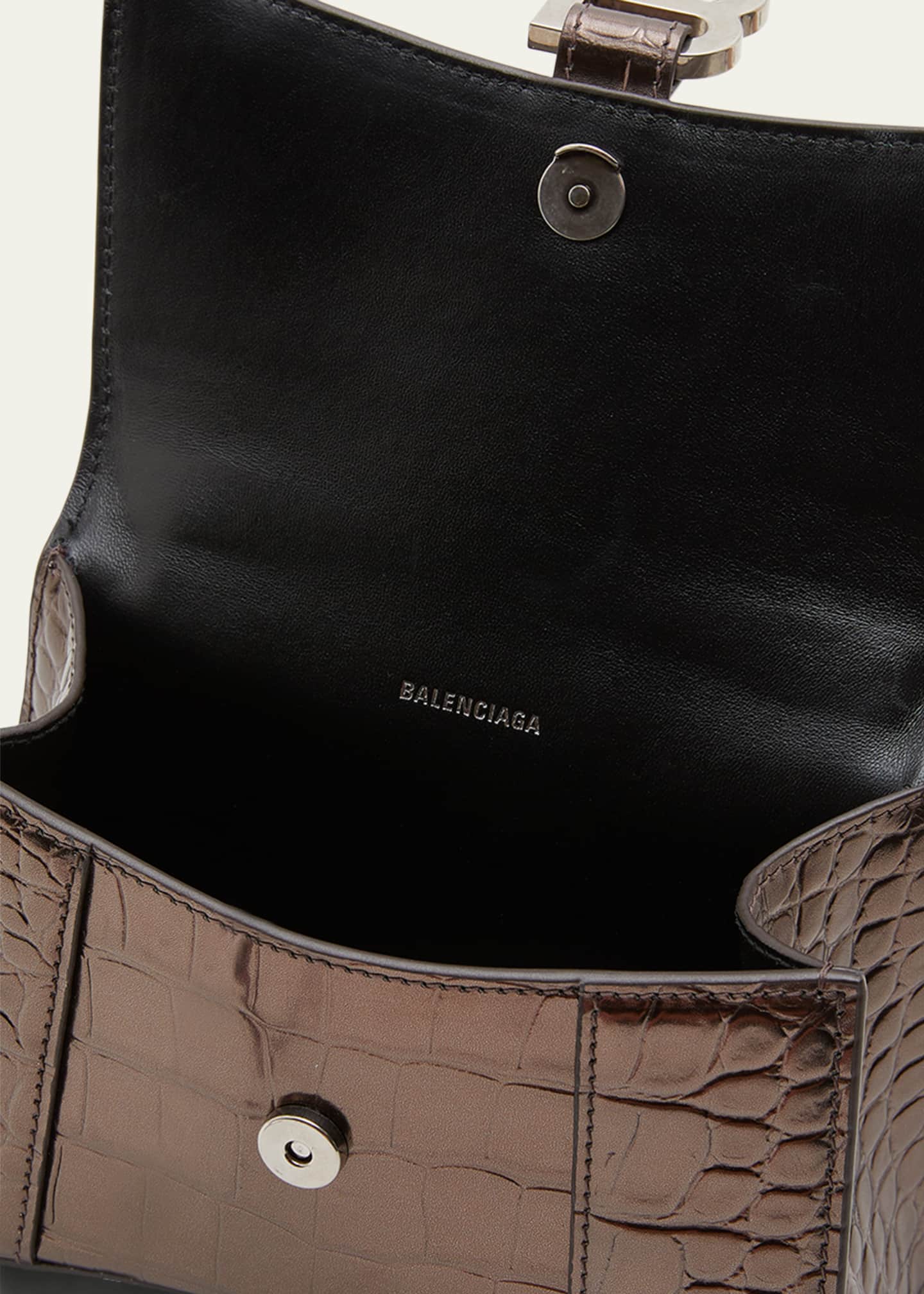 Balenciaga Hourglass XS Crocodile-Embossed Top-Handle Bag - Bergdorf Goodman
