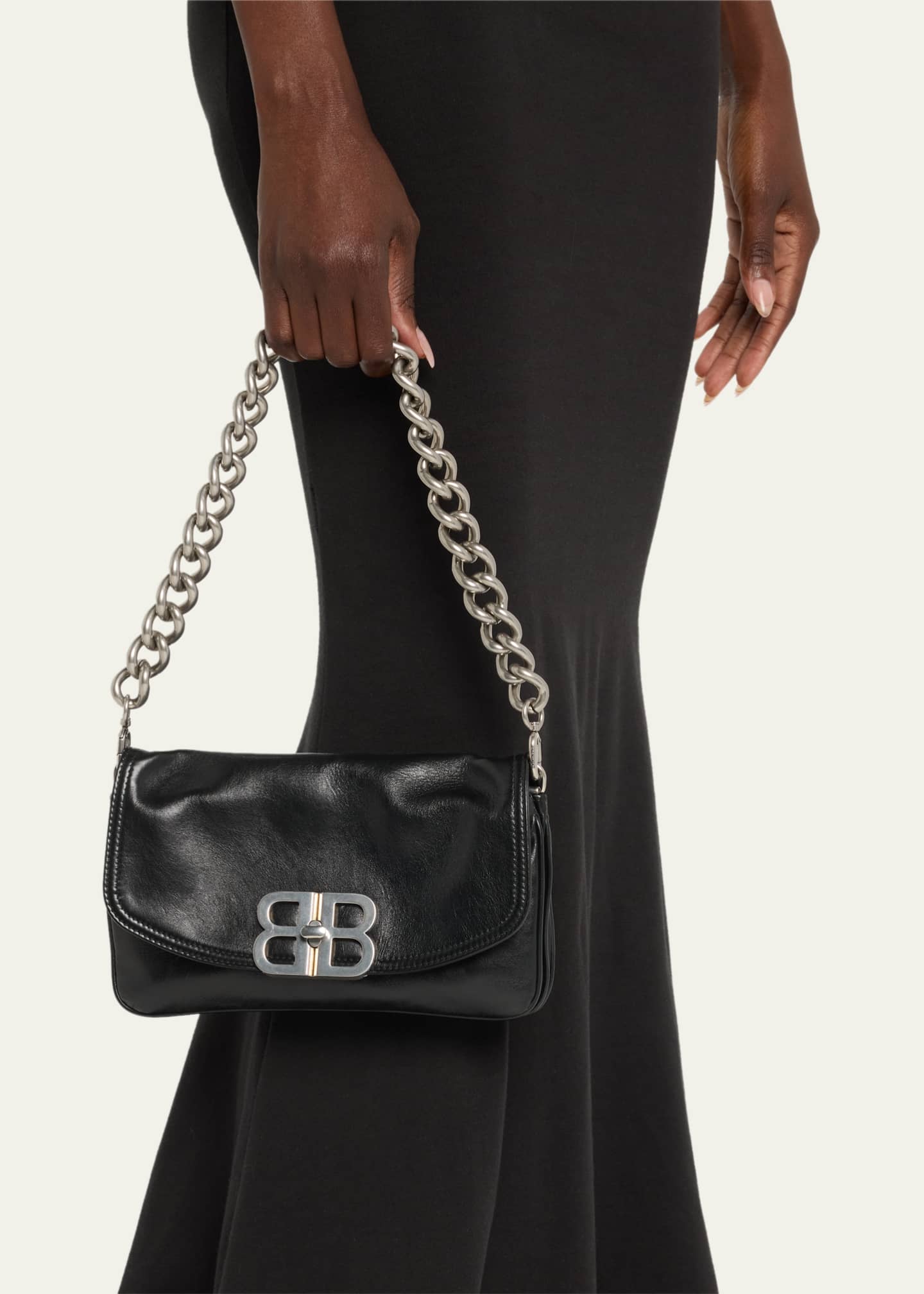 Balenciaga Black BB Round Small Shoulder Bag - New Season at