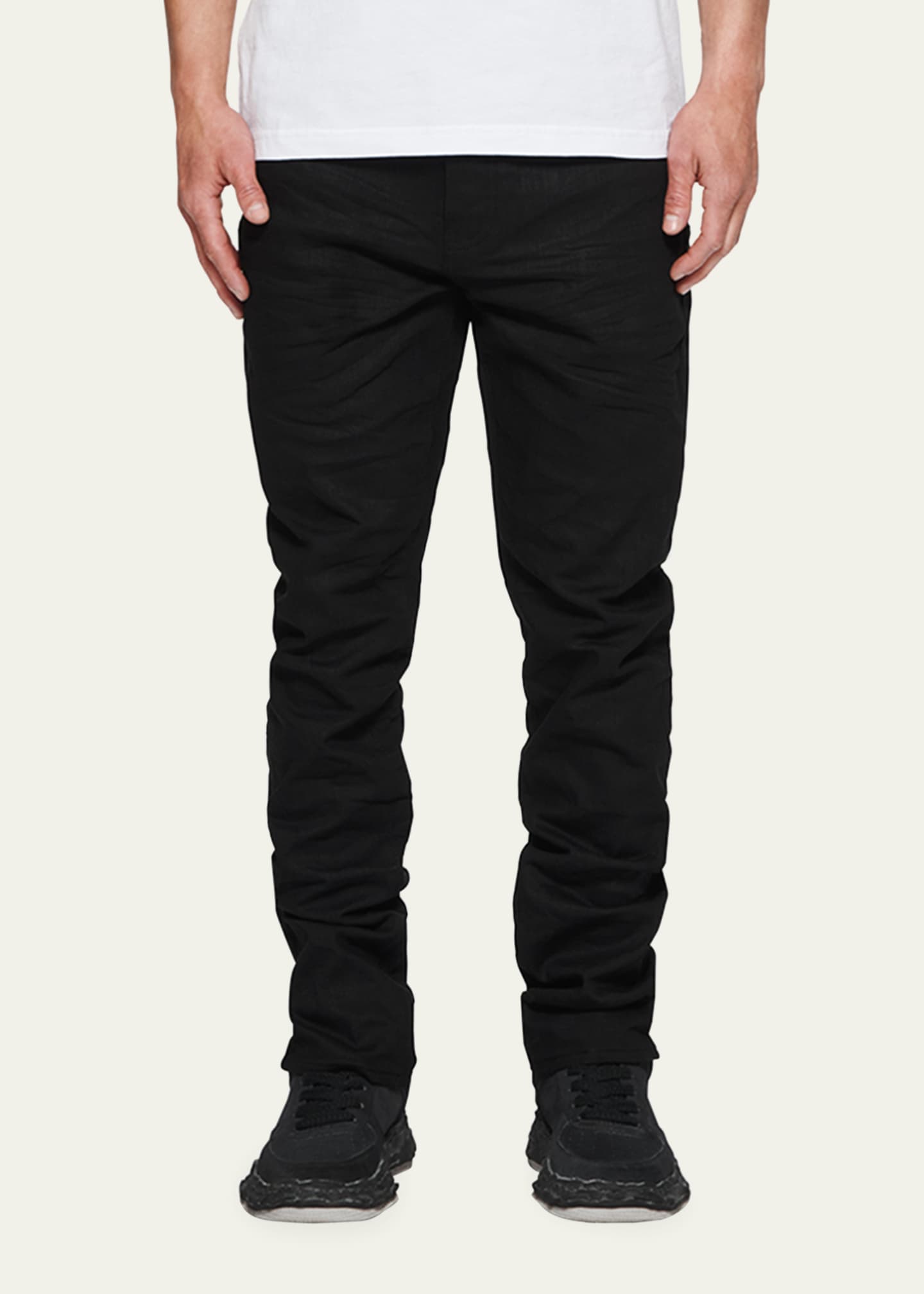 PURPLE Men's P005 Black Raw Slim-Fit Jeans Image 4 of 7