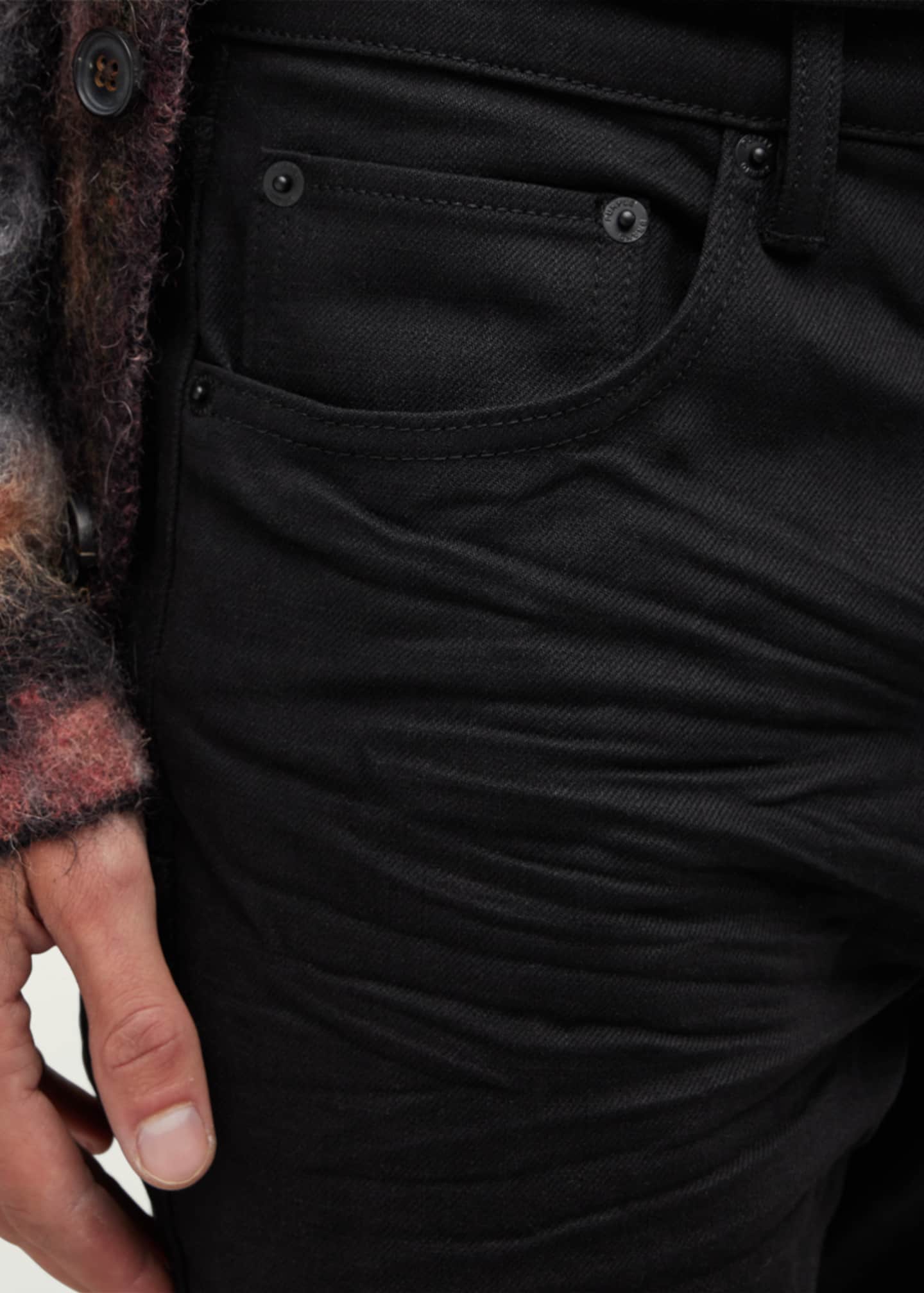 PURPLE Men's P005 Black Raw Slim-Fit Jeans Image 5 of 7