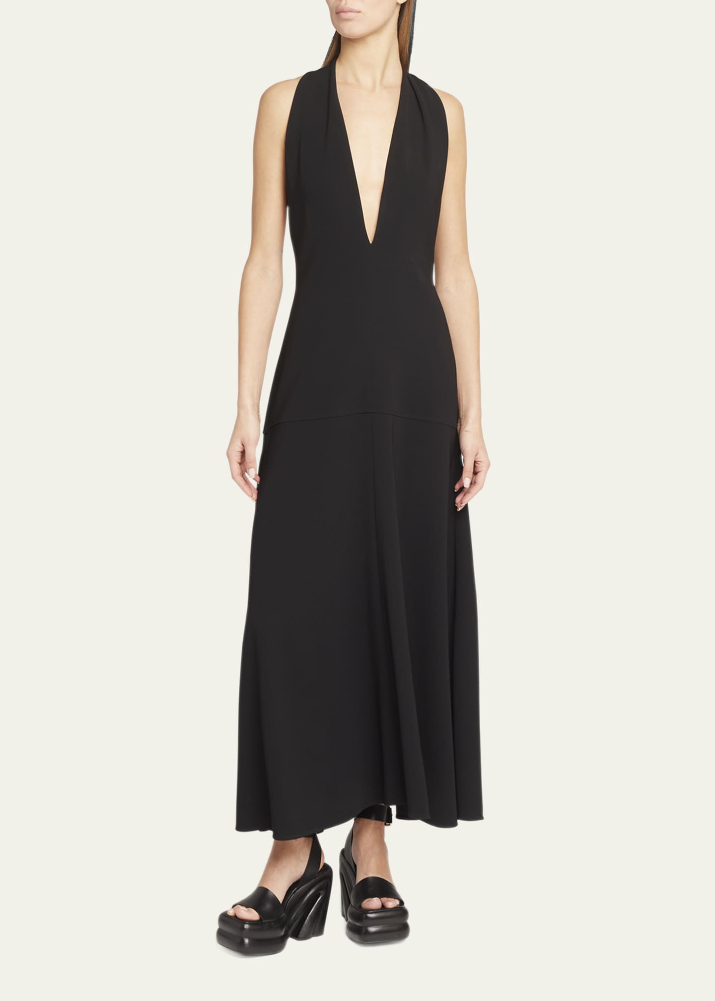 Proenza Schouler Matte Viscose Crepe Twist-Back Maxi Dress Image 2 of 5