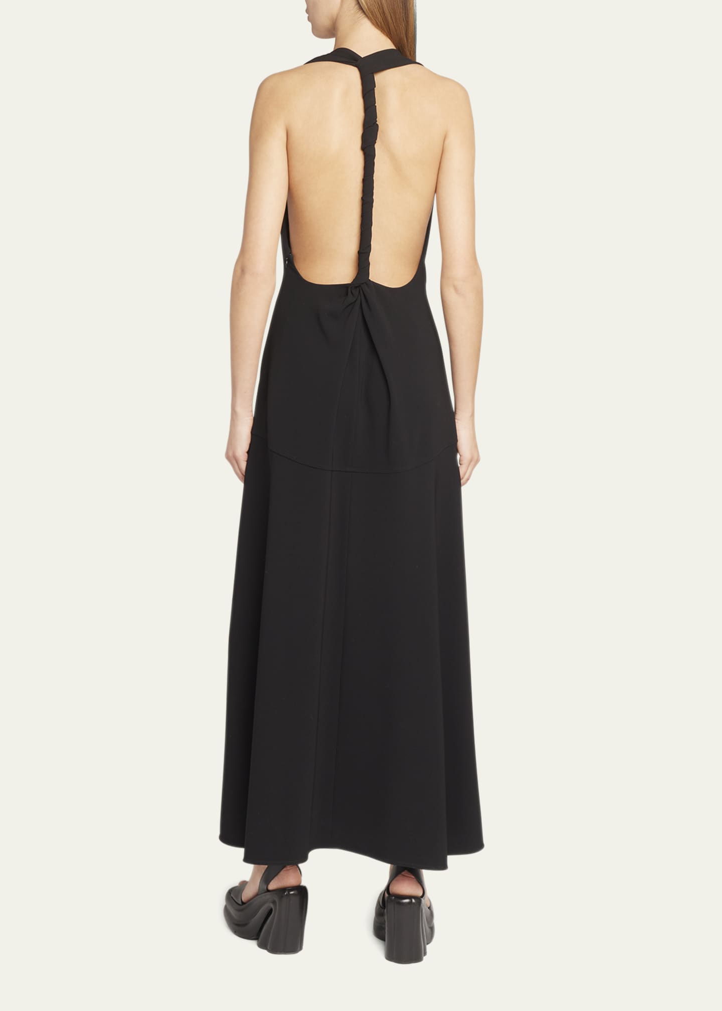 Proenza Schouler Matte Viscose Crepe Twist-Back Maxi Dress Image 3 of 5