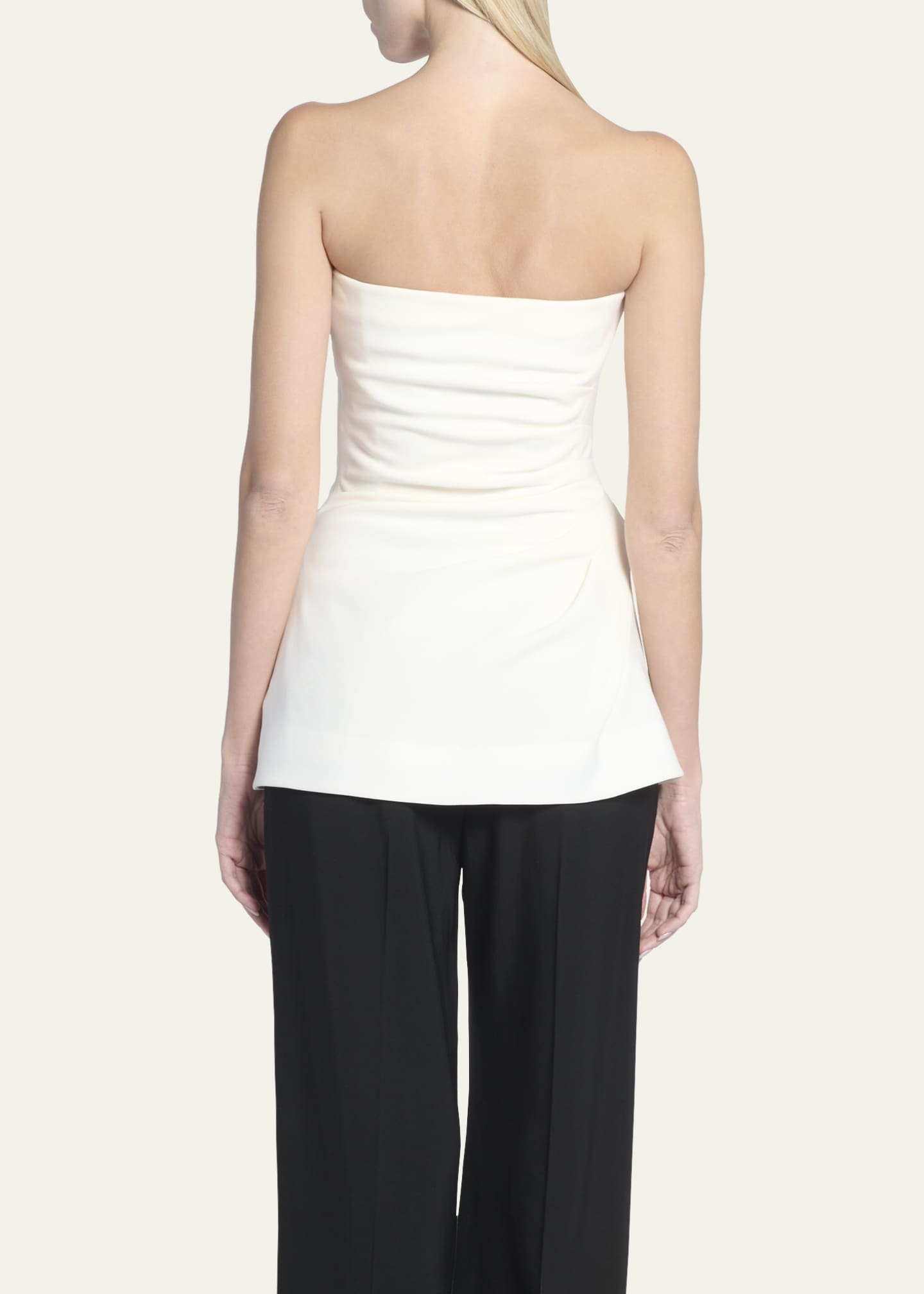 Gathered Crepe Strapless Top