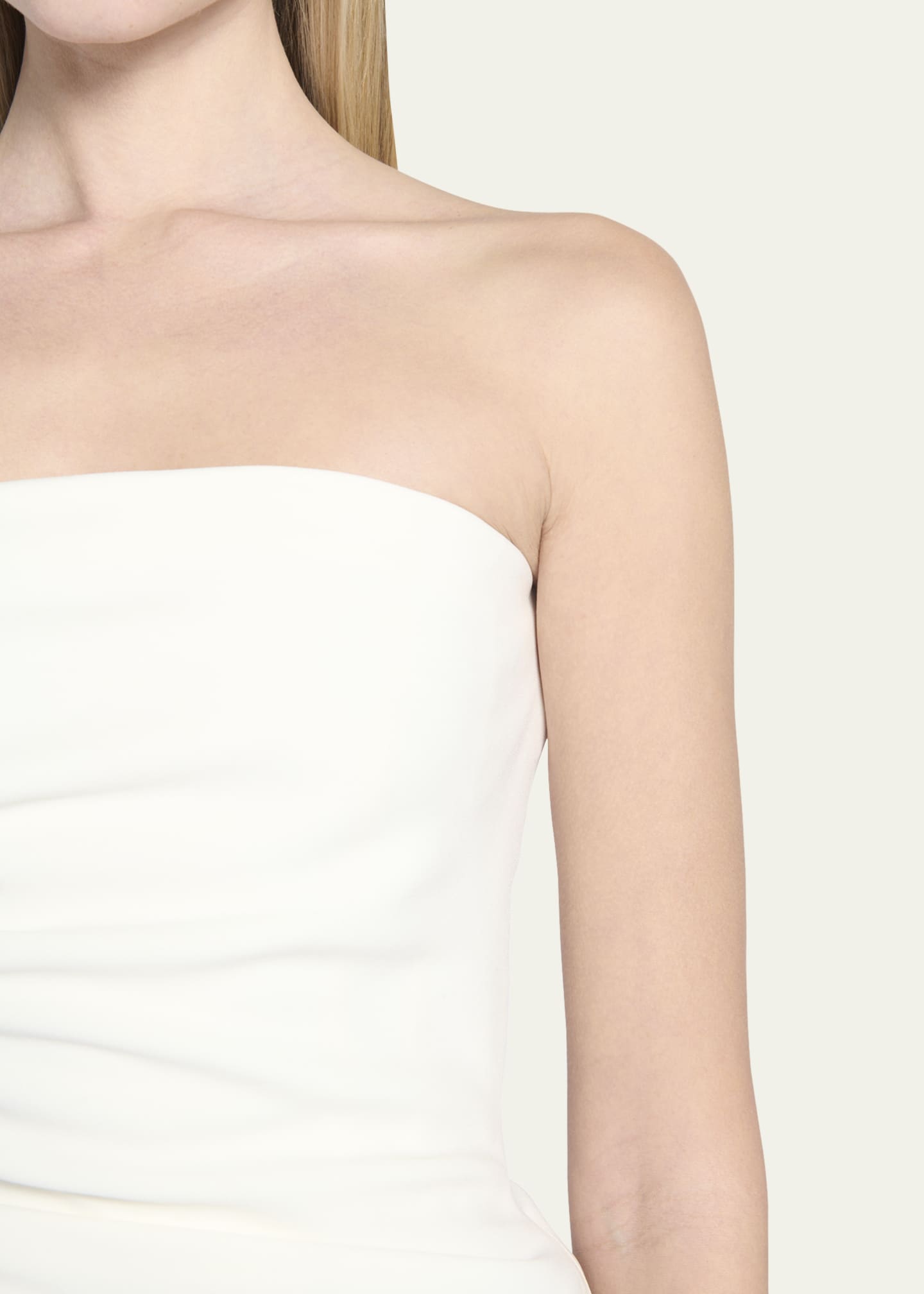 Gathered Crepe Strapless Top