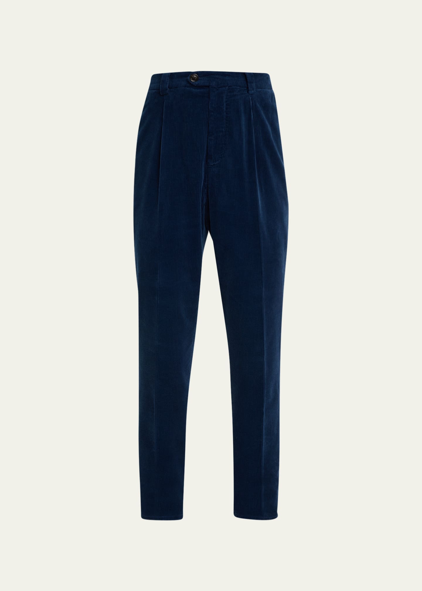 Brunello Cucinelli Men's Single-Pleated Corduroy Pants - Bergdorf Goodman