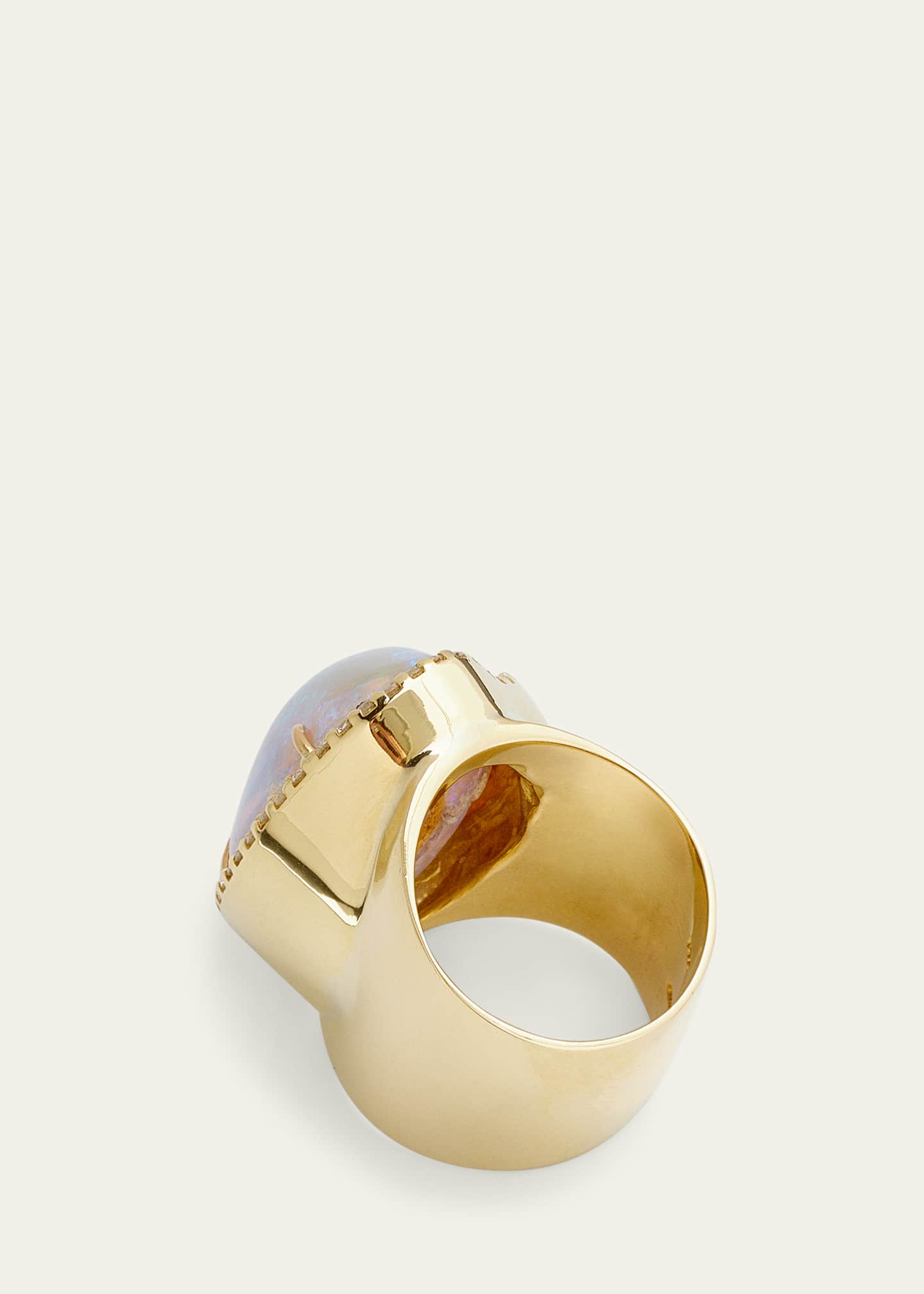 Kimberly McDonald Yellow Gold Ring with Opal and Diamonds
