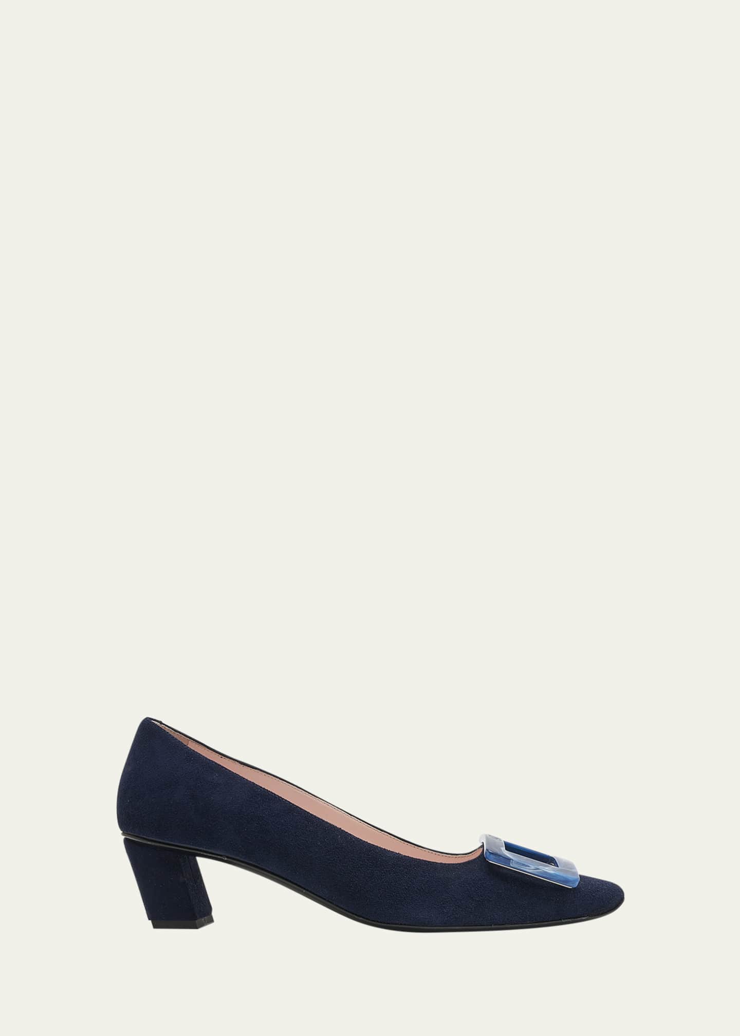 Roger Vivier Belle Vivier Suede Buckle Pumps Image 1 of 5