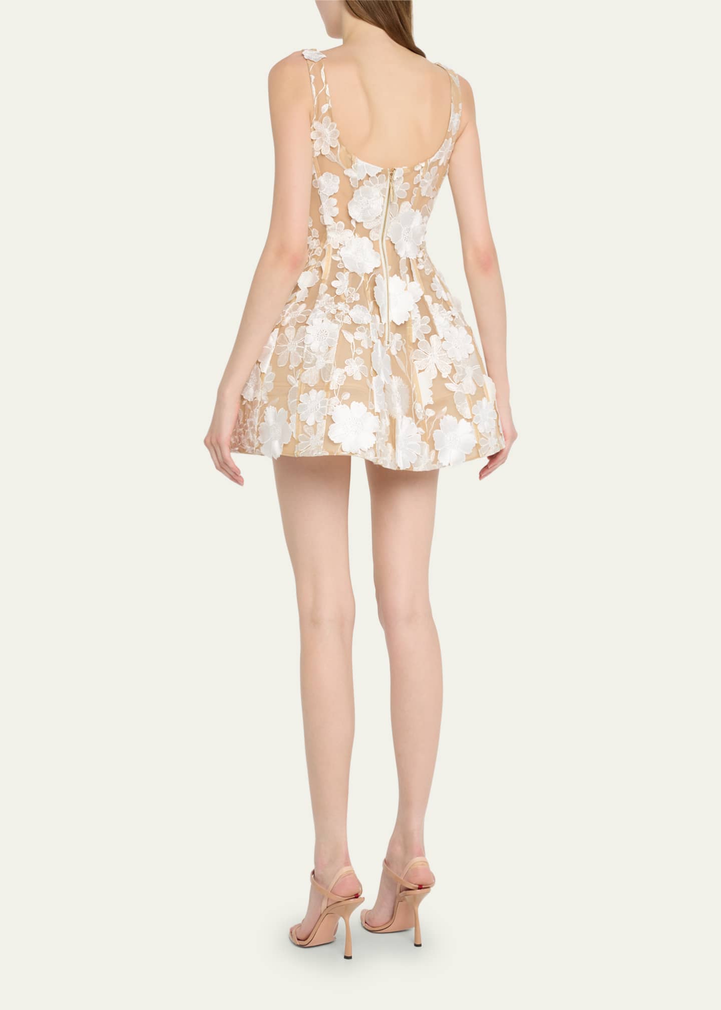 Bronx and Banco Jasmine Floral Applique Fit-&-Flare Mini Dress ...