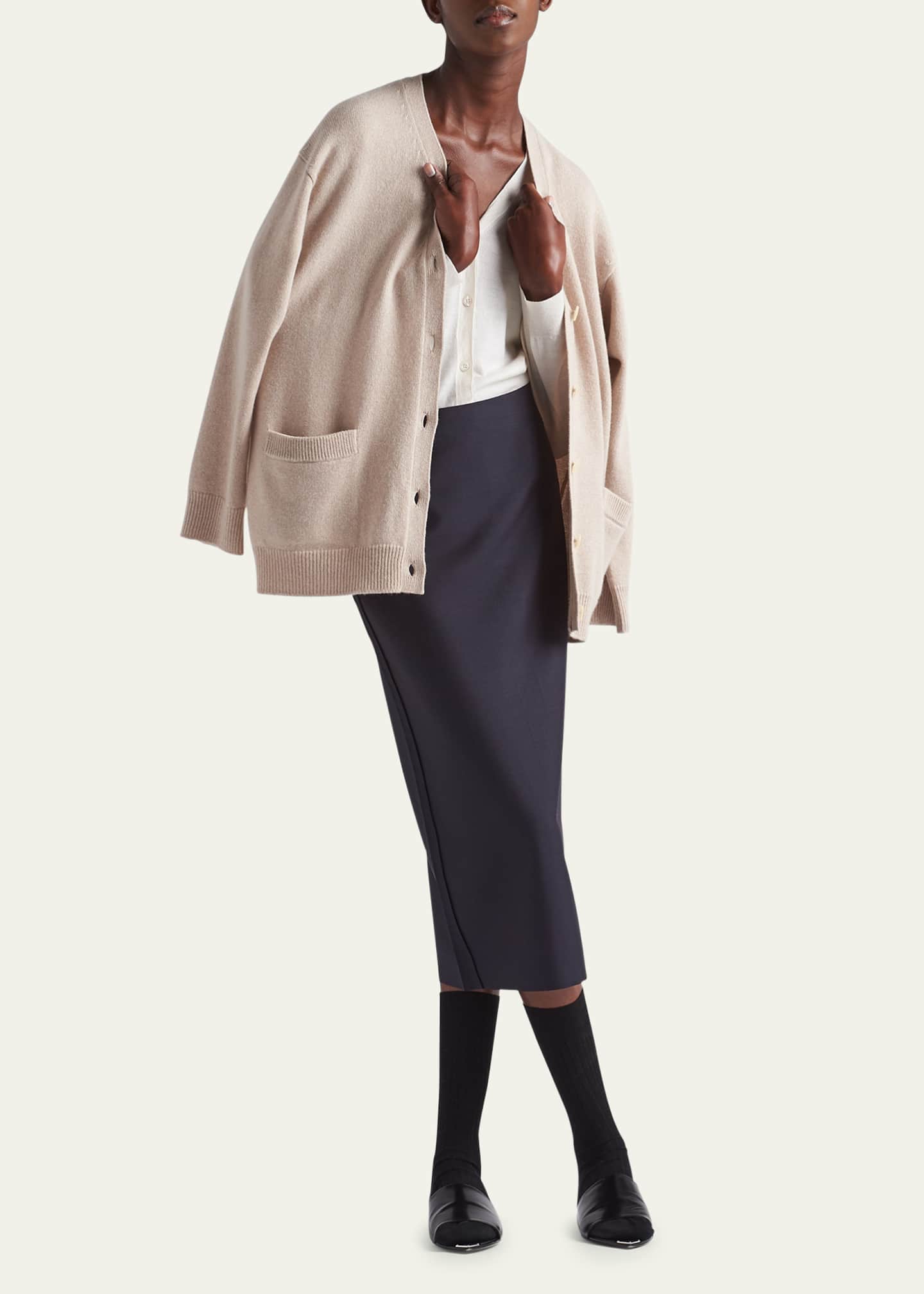 Prada Mohair Pencil Midi Skirt Image 2 of 5