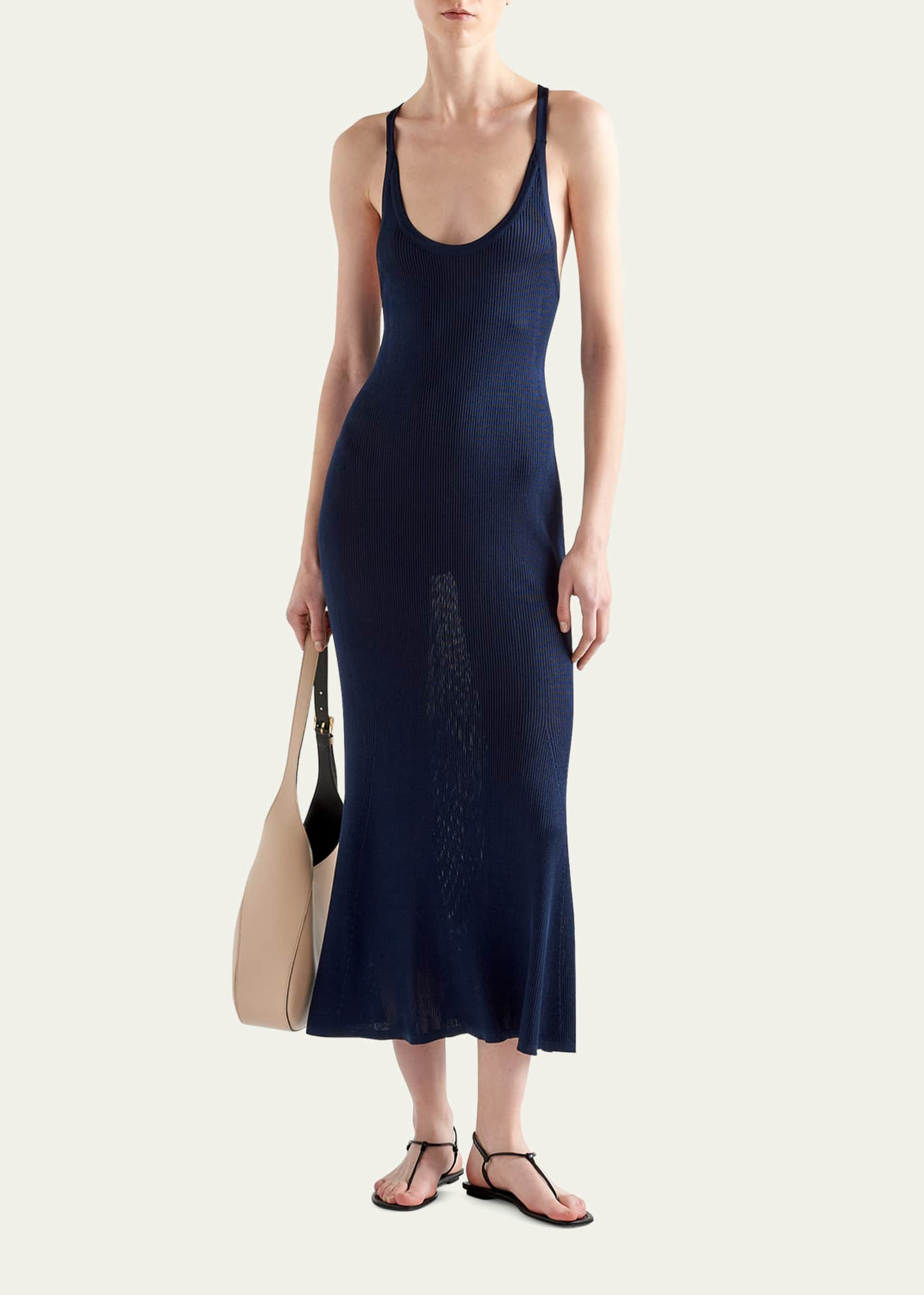 Prada Silk Ribbed Tank Dress - Bergdorf Goodman