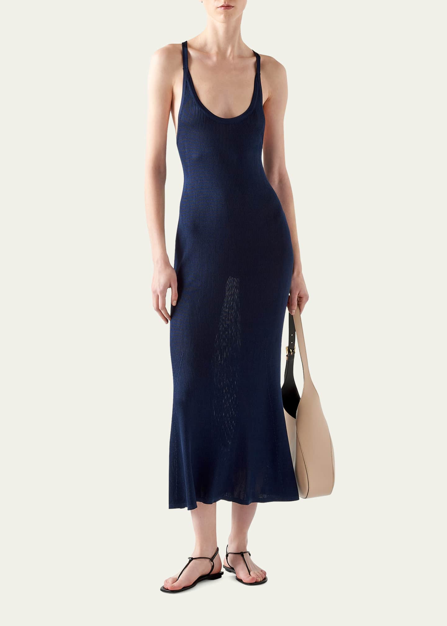 Silk Ribbed Tank Dress