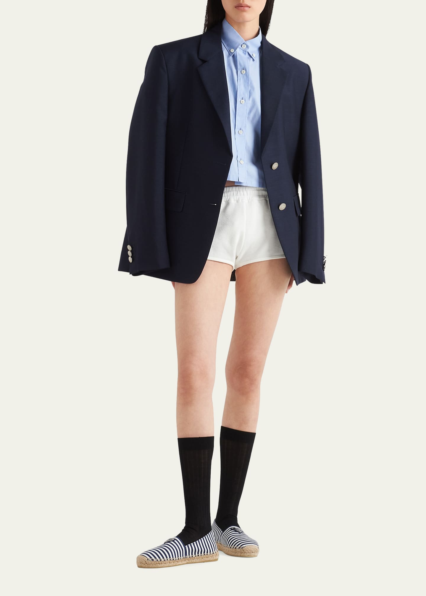 Prada Oxford Short-Sleeve Shirt Image 2 of 5