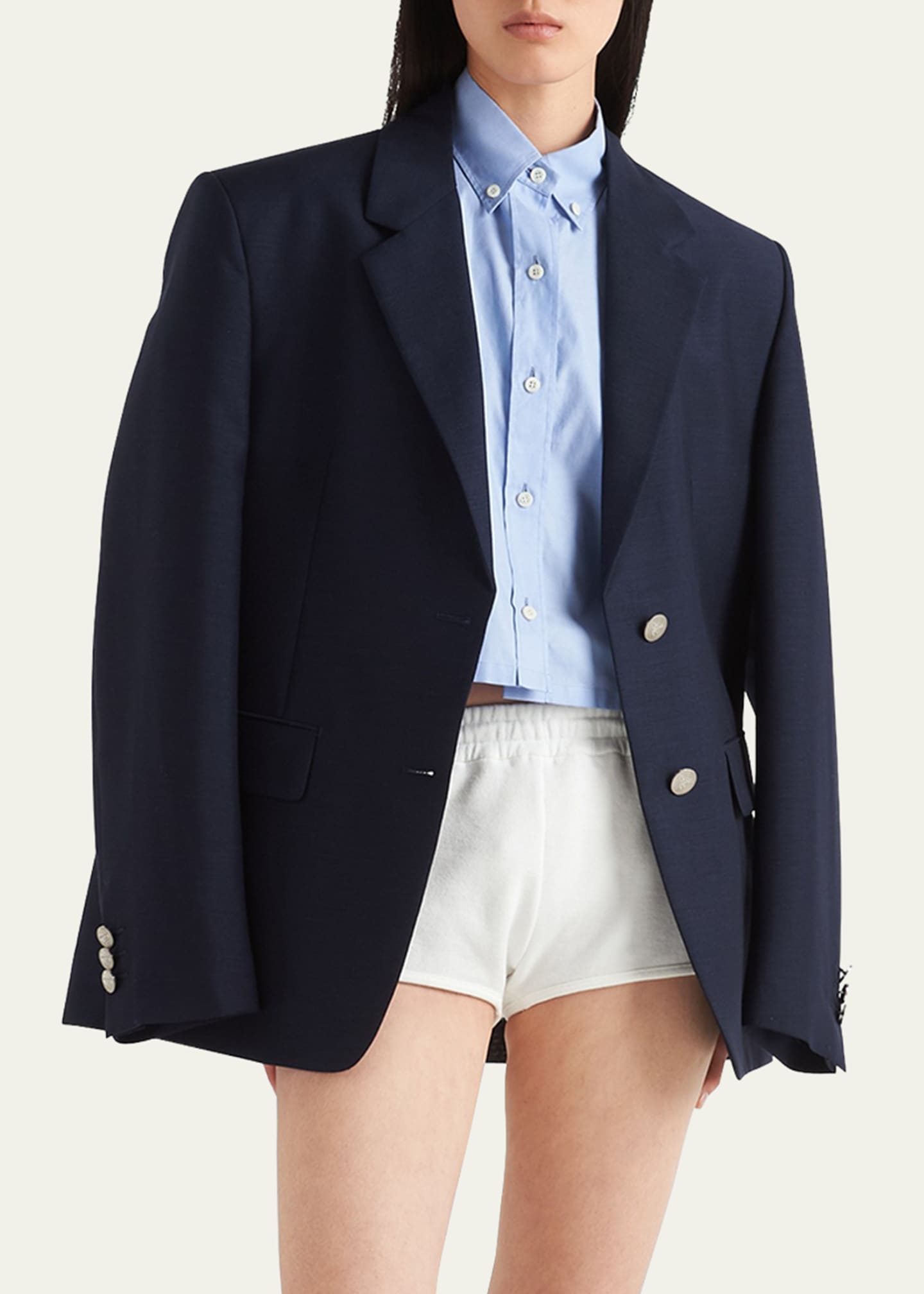 Prada Oxford Short-Sleeve Shirt Image 4 of 5