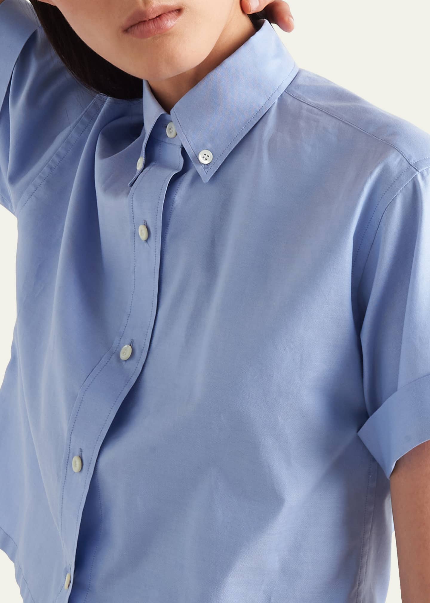 Prada Oxford Short-Sleeve Shirt Image 5 of 5