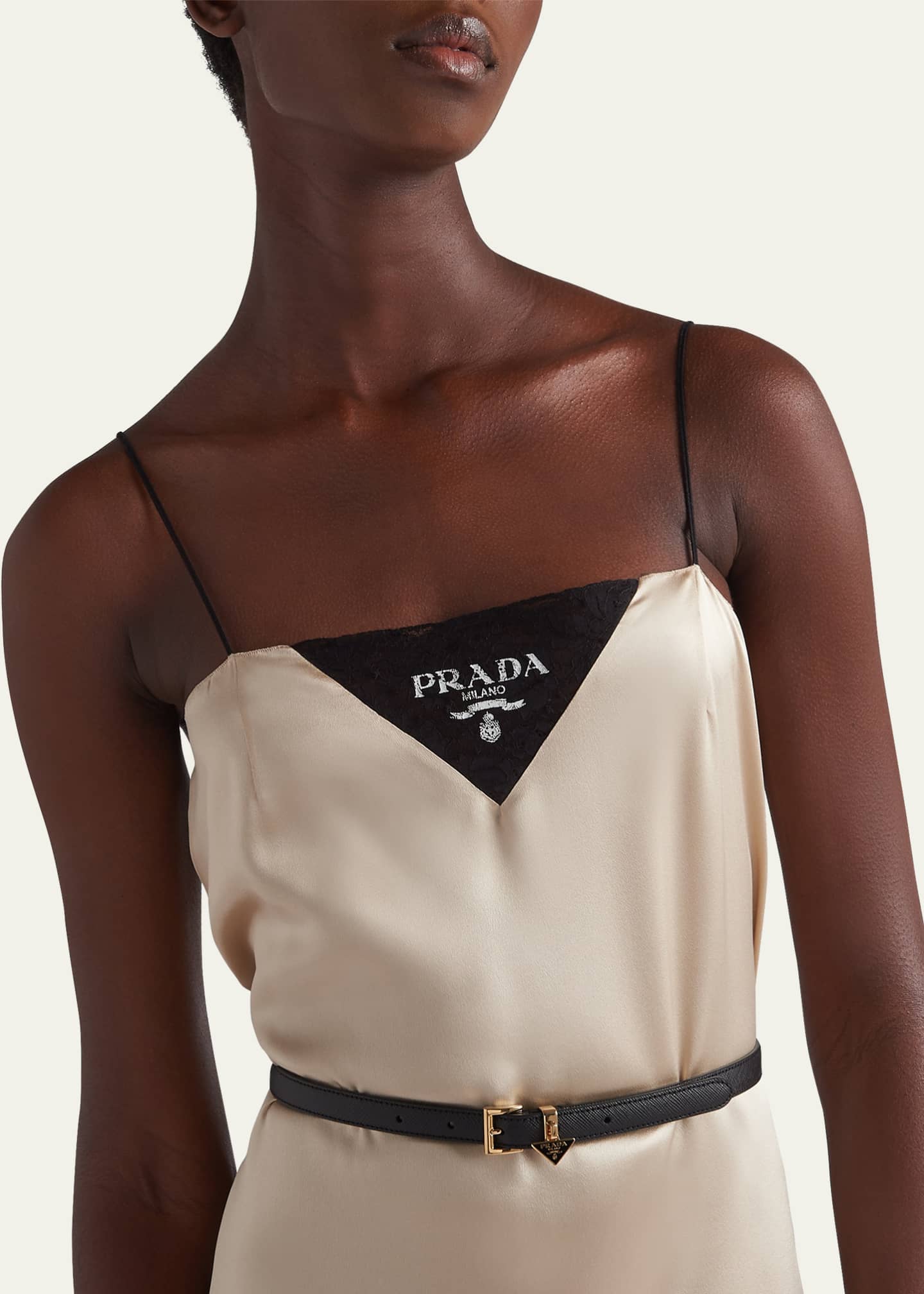 【プラダ・PRADA】Satin crepe slip dress Prada Satin Crepe Slip Dress