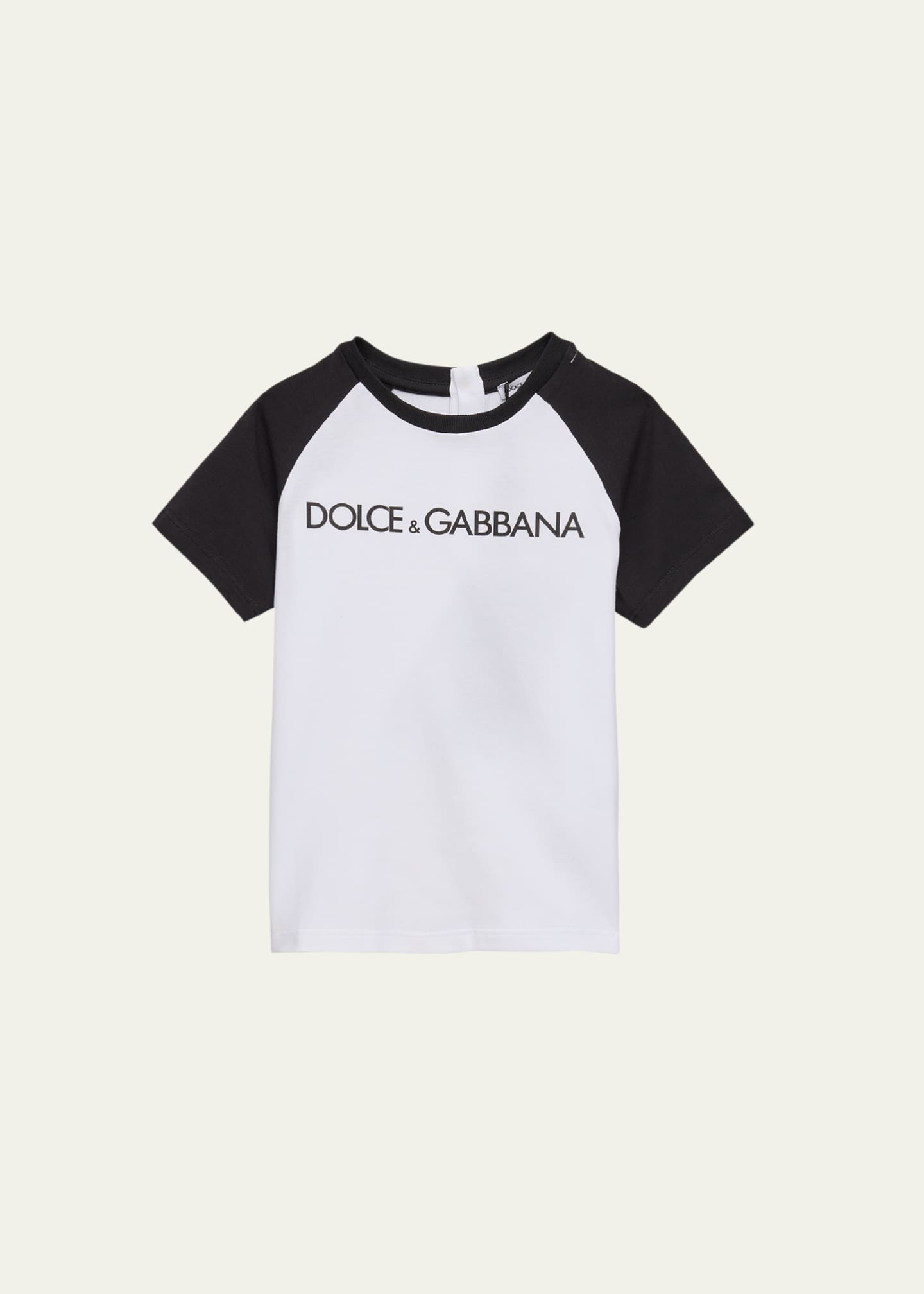 Dolce&Gabbana Kid's Logo-Print Baseball T-Shirt, Size 12M-30M