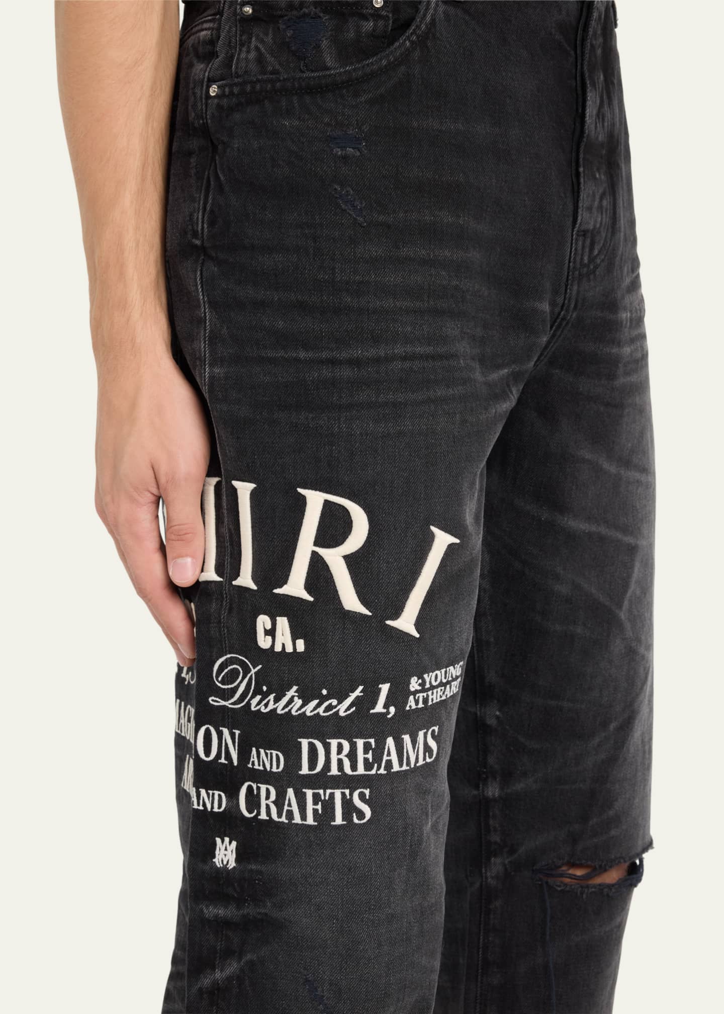 amiri jeans embroidered