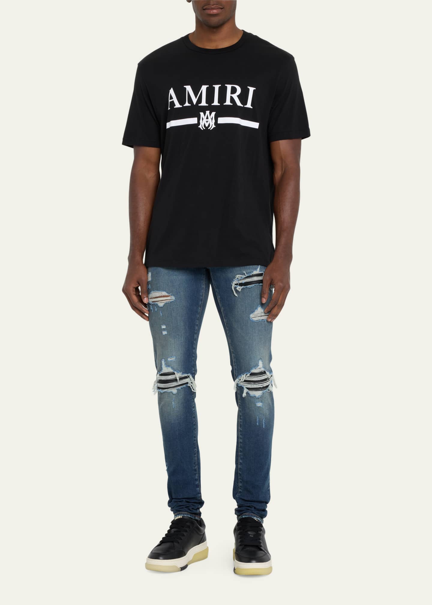 22cm肩幅AMIRI アミリ M.A. Bar MAバー 半袖 Tシャツ ブラウン S