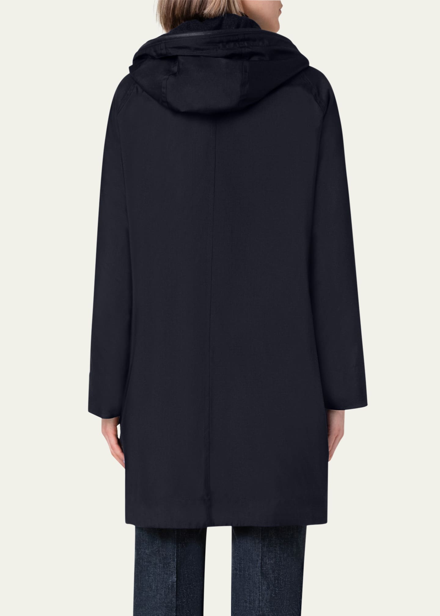 Akris Hooded Cashmere Two-In-One Short Coat Image 3 of 5