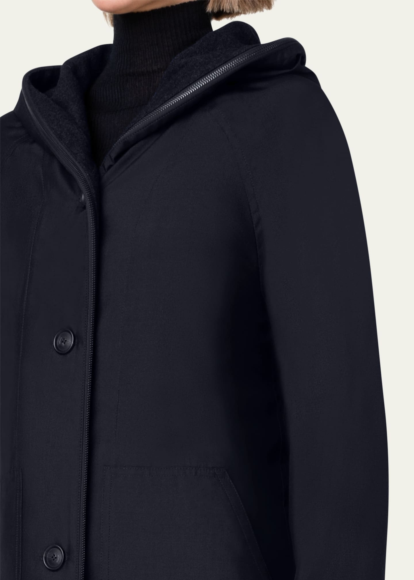 Akris Hooded Cashmere Two-In-One Short Coat Image 5 of 5
