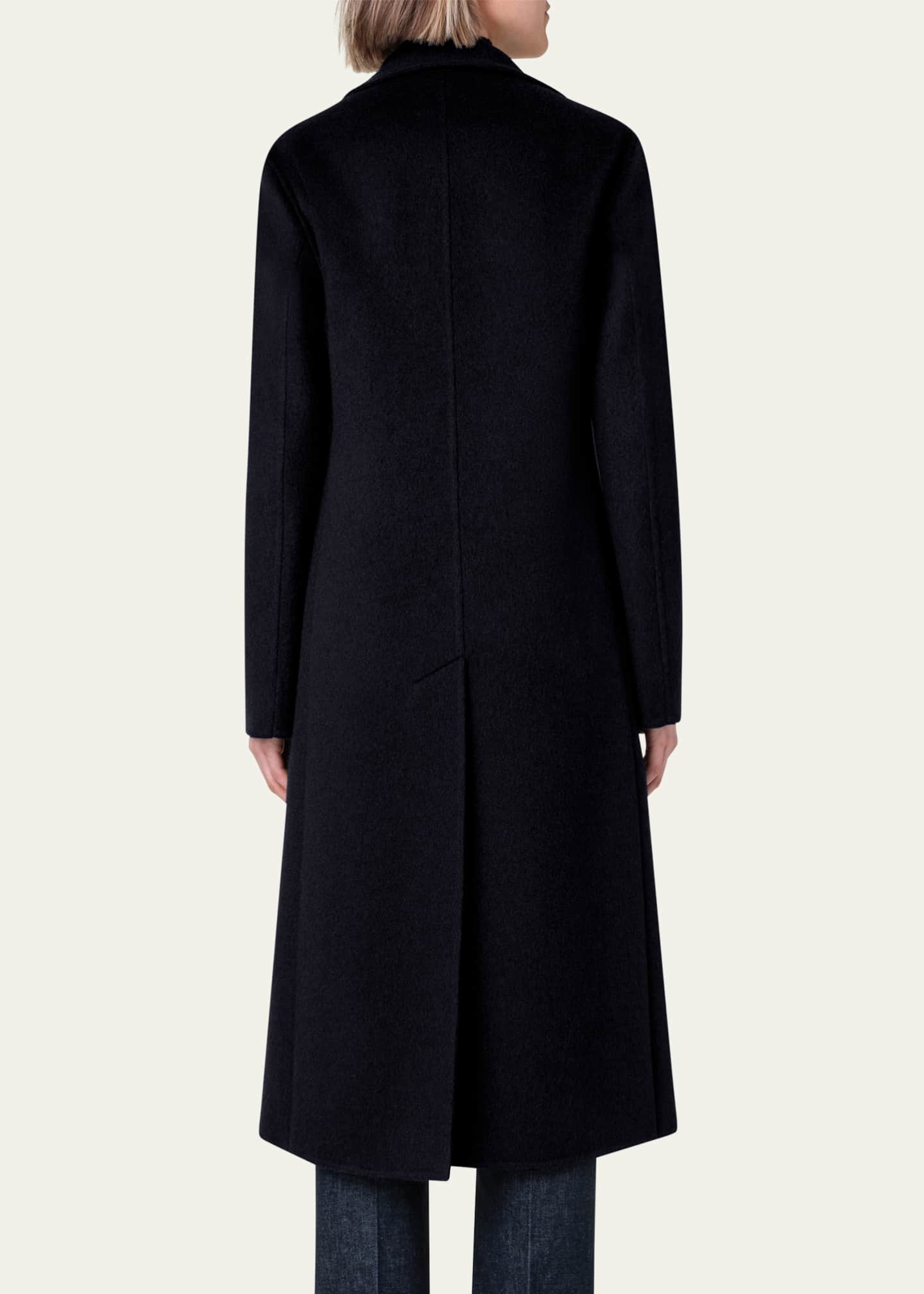 Akris Leather Collar Cashmere Coat Image 3 of 5