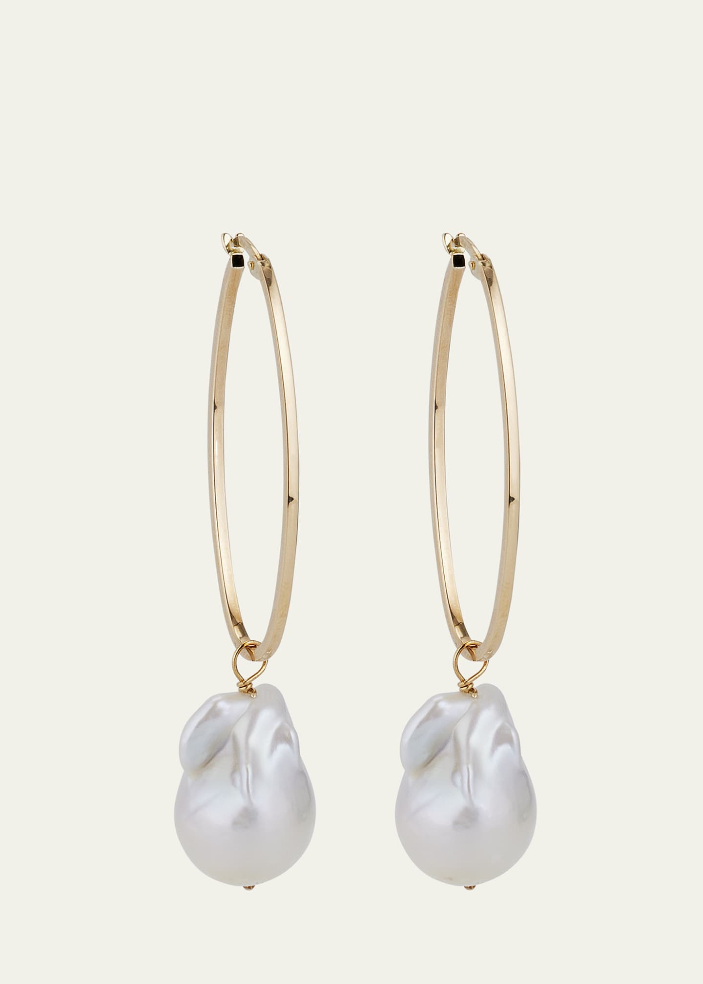 Extra large pearl hoop earrings clearance