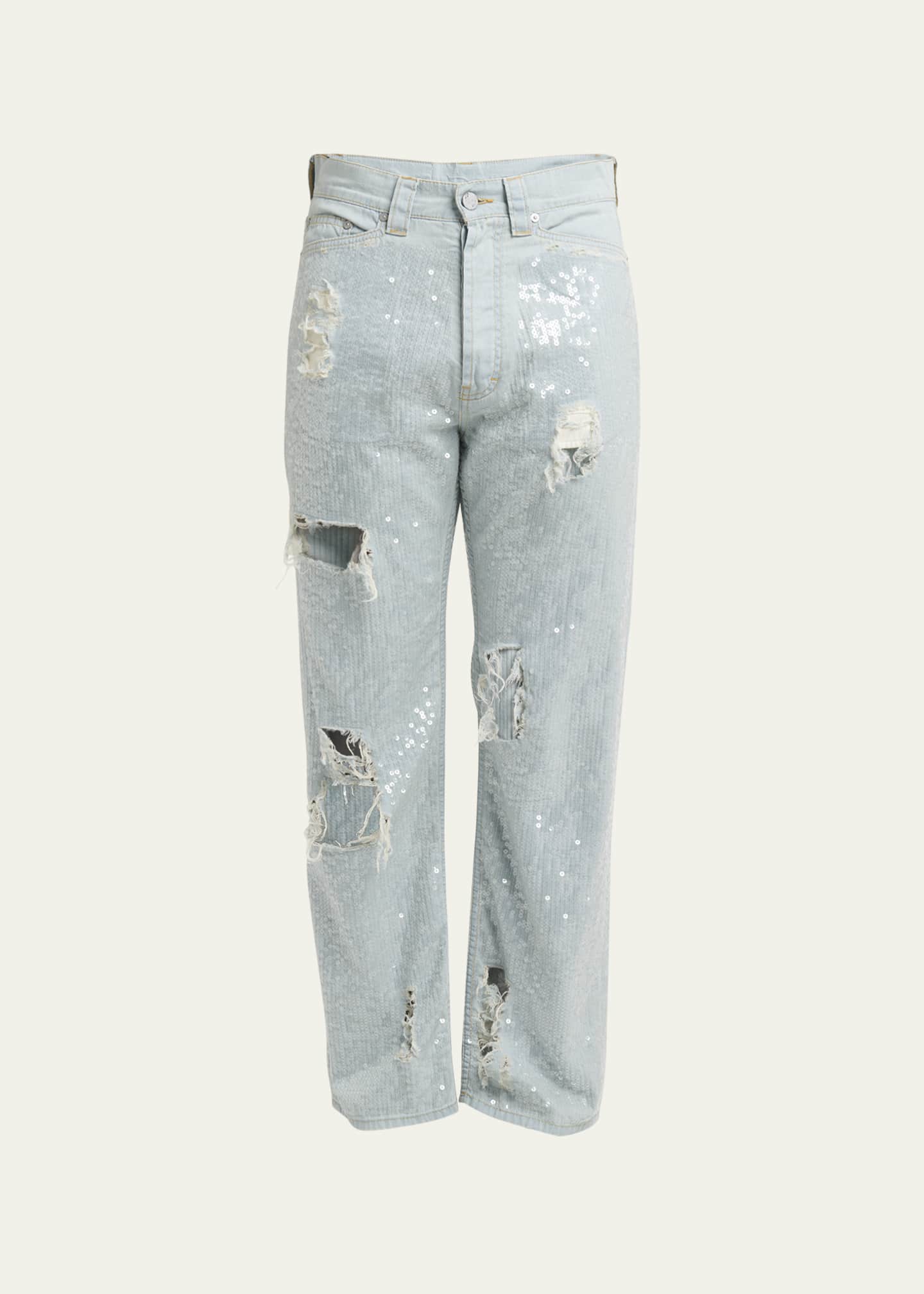 Sequin ripped jeans cheap