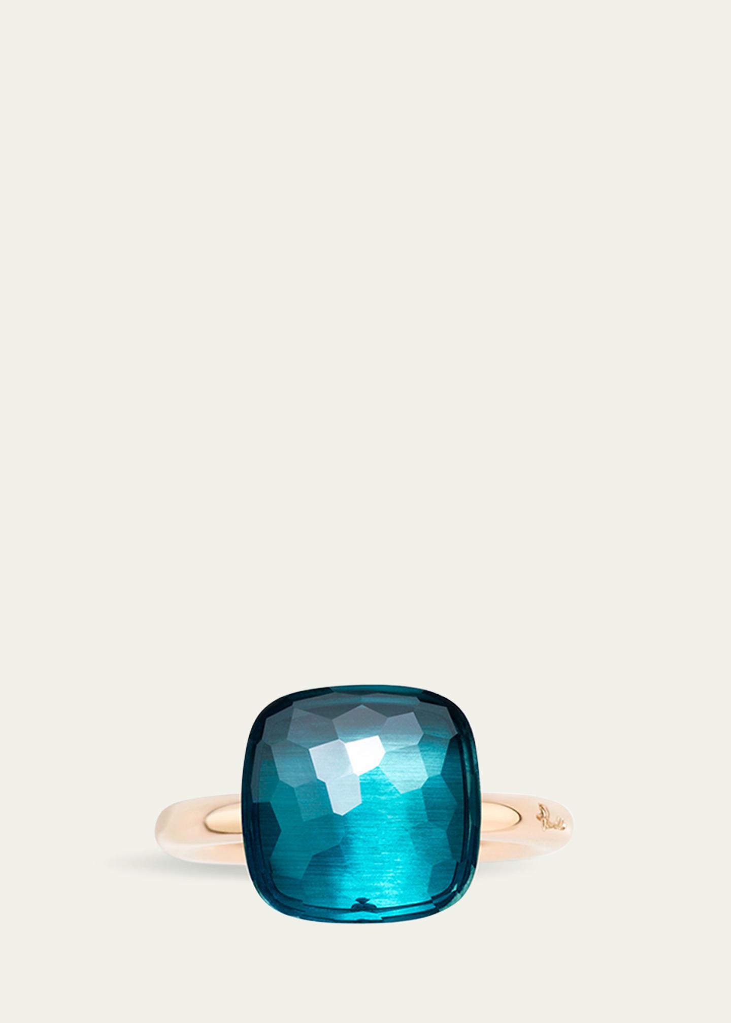 Pomellato Nudo Maxi 18K Rose Gold London Blue Topaz Ring