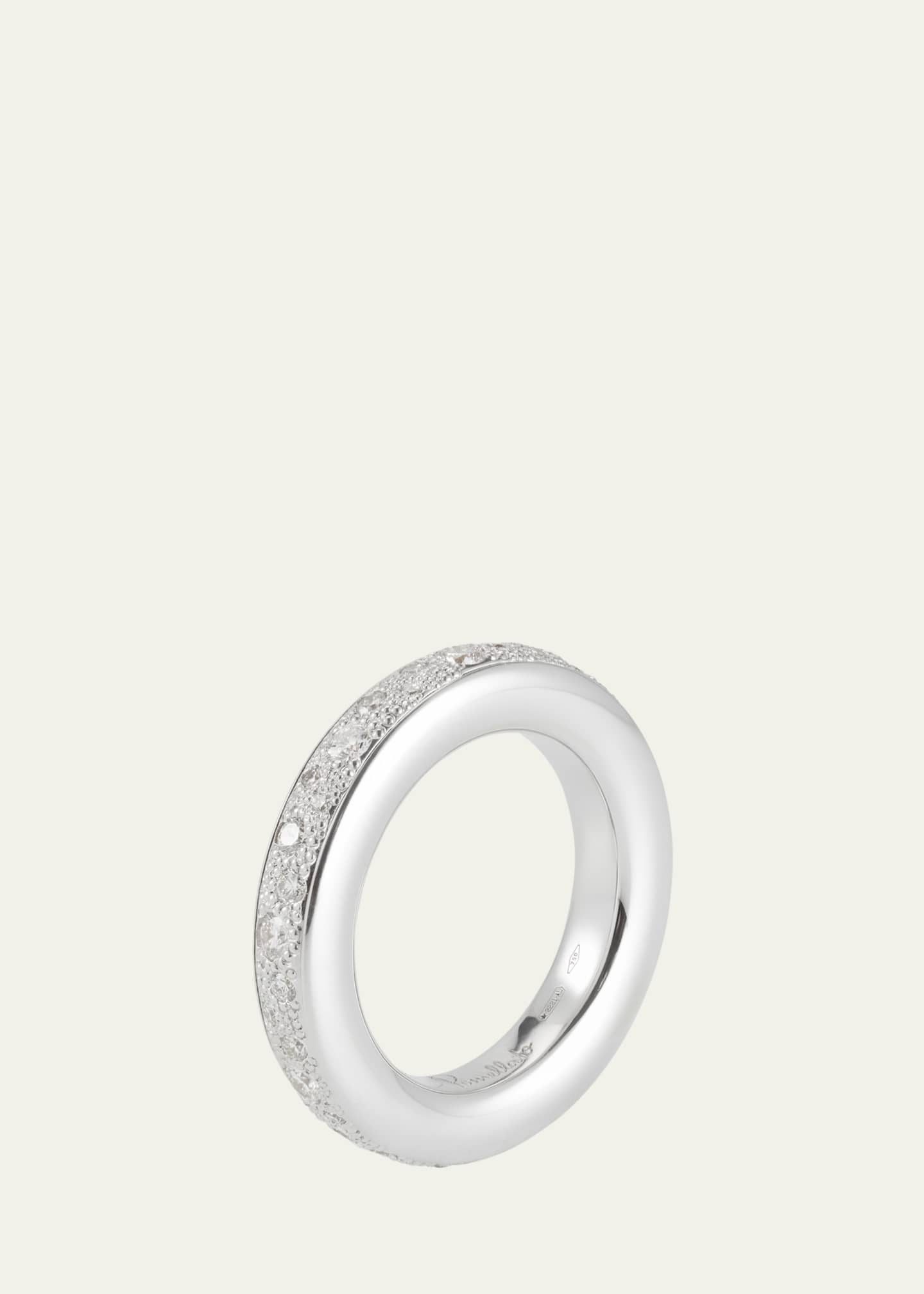 Pomellato 18K White Gold Iconica Diamond Eternity Band Ring Image 1 of 4