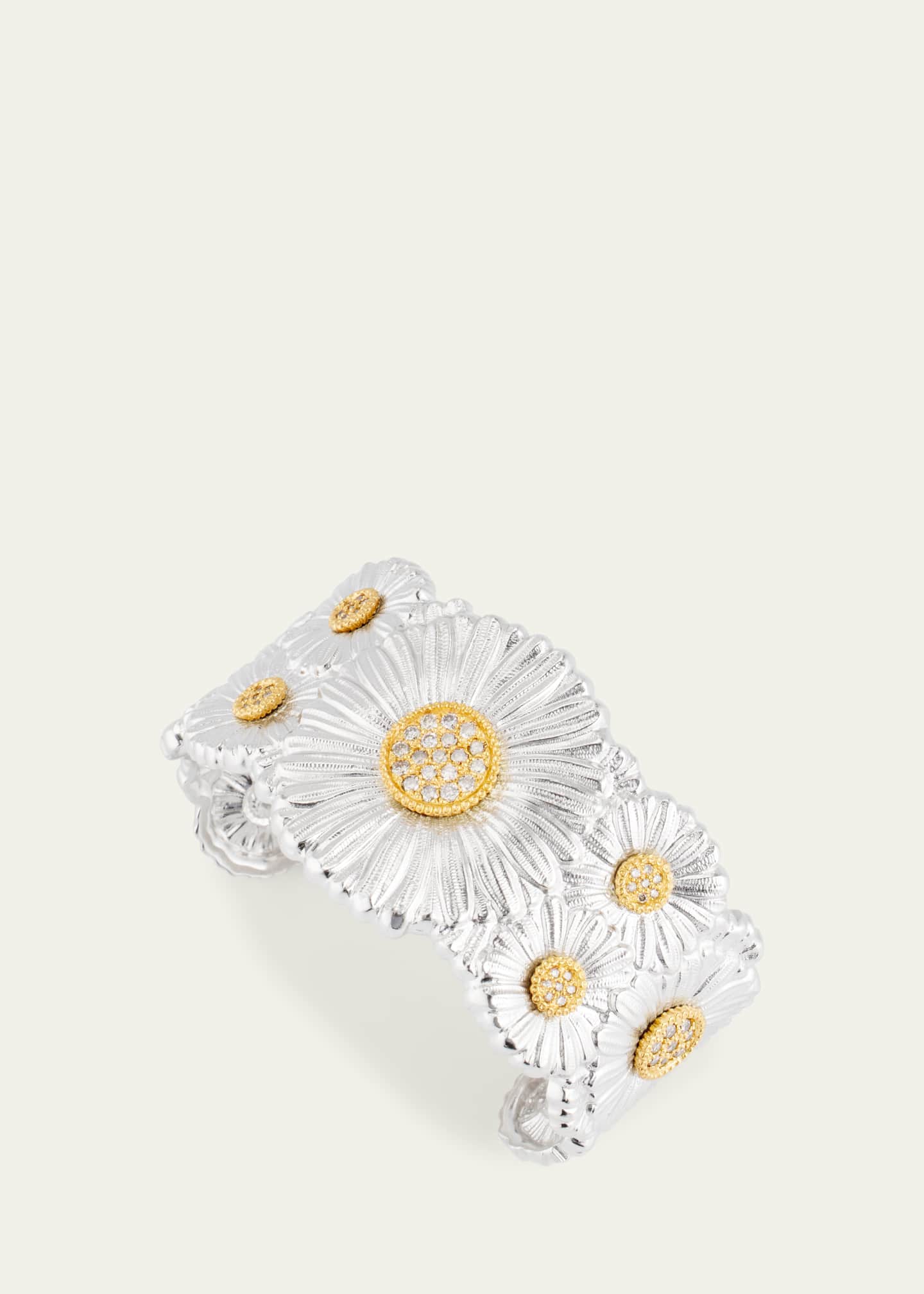 Buccellati Silver and 18K Gold Daisy Blossoms Bracelet with Diamonds Image 3 of 4