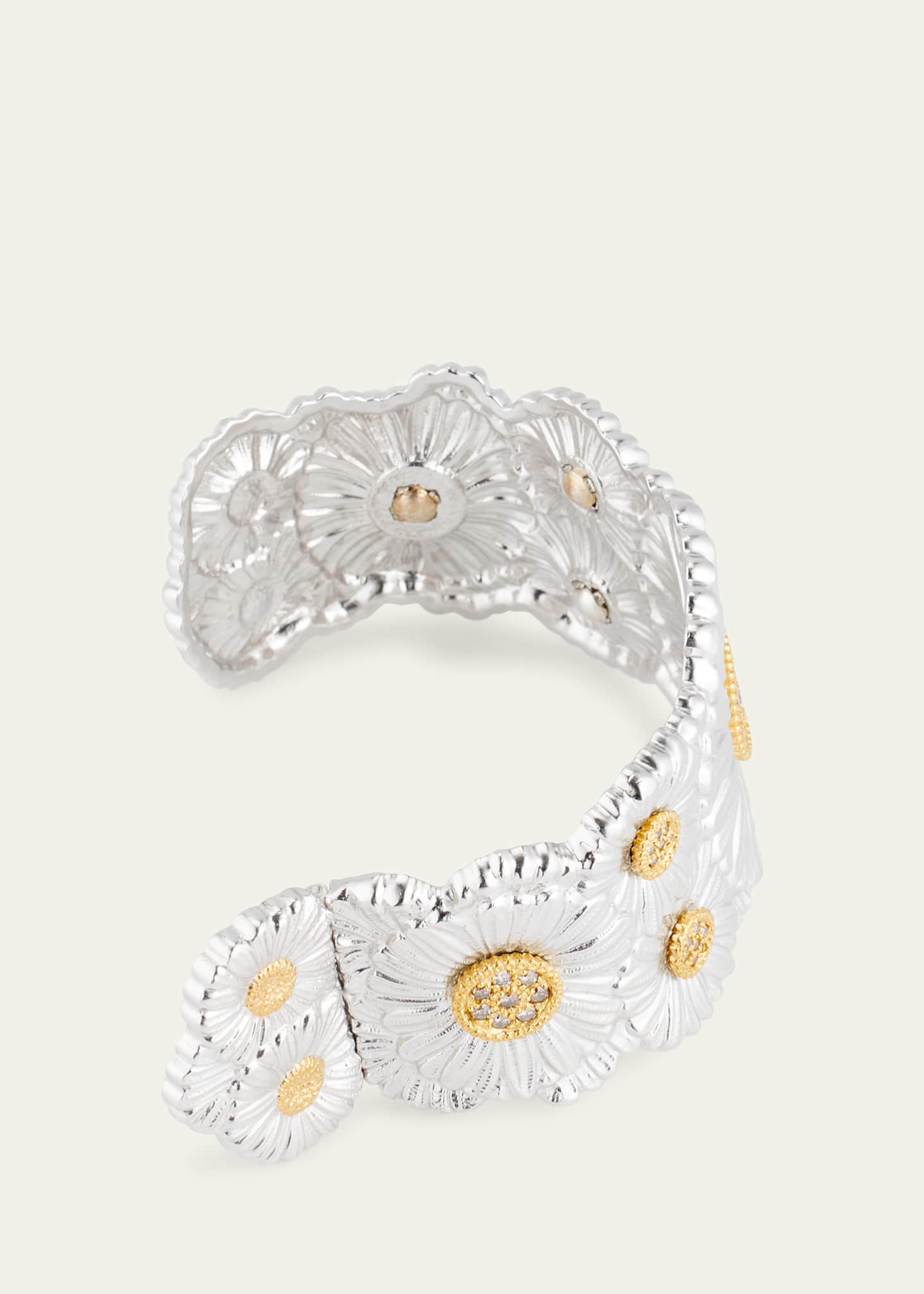 Buccellati Silver and 18K Gold Daisy Blossoms Bracelet with Diamonds Image 4 of 4