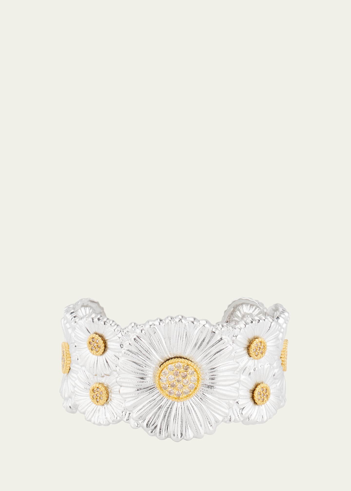 Buccellati Silver and 18K Gold Daisy Blossoms Bracelet with Diamonds Image 1 of 4