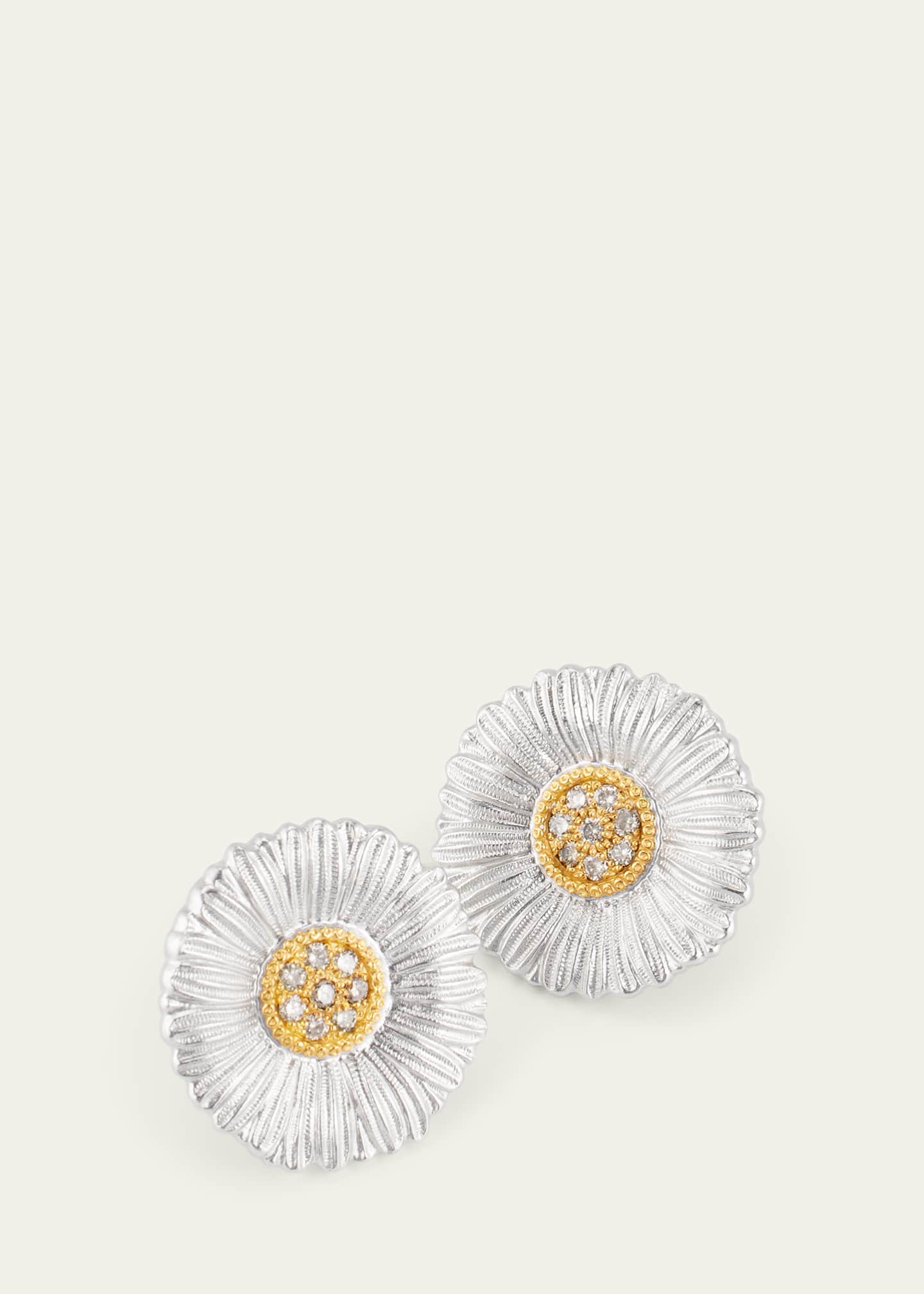 Buccellati 18K White Gold Ramage Earrings with Diamonds Image 3 of 4