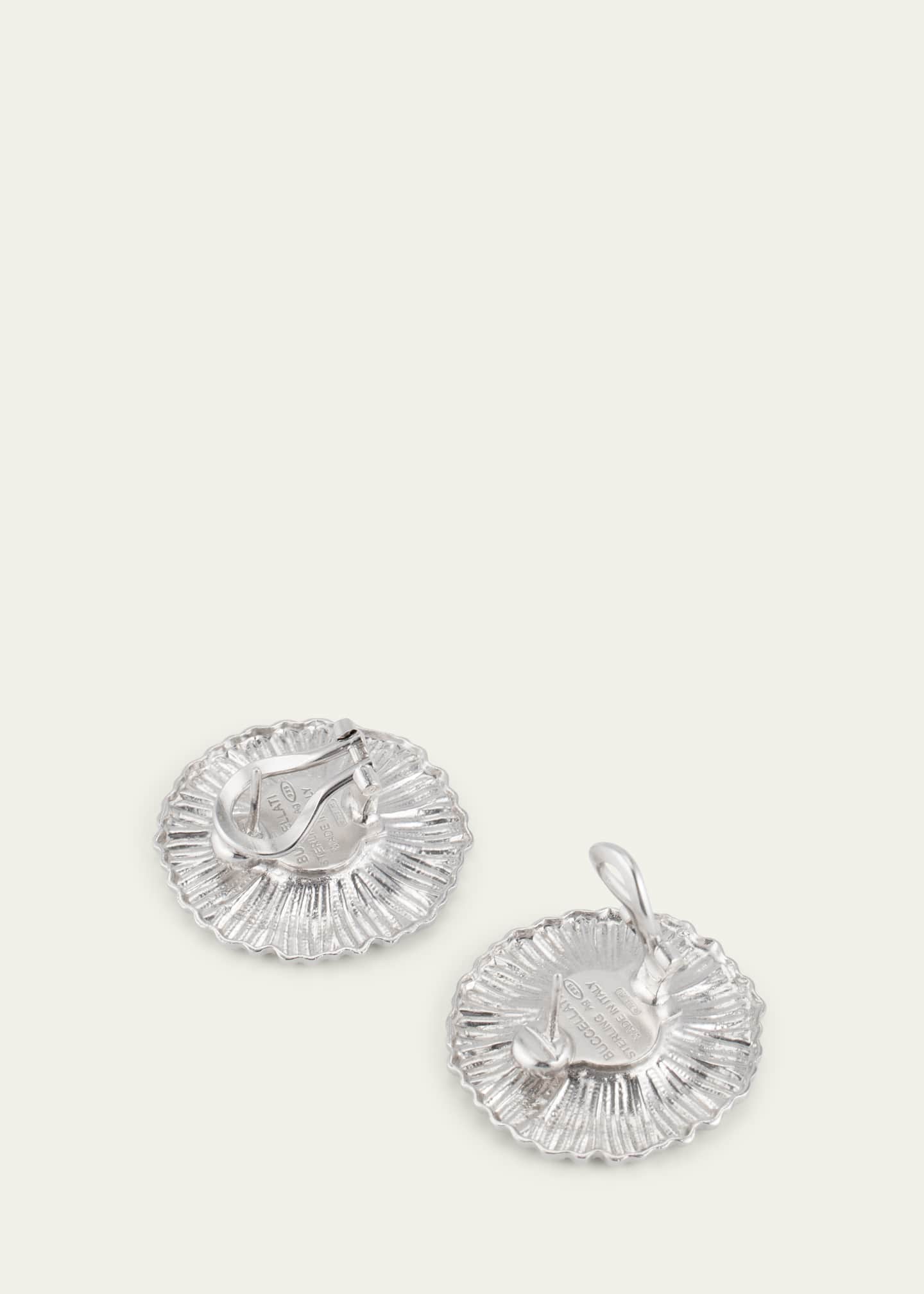 Buccellati 18K White Gold Ramage Earrings with Diamonds Image 4 of 4