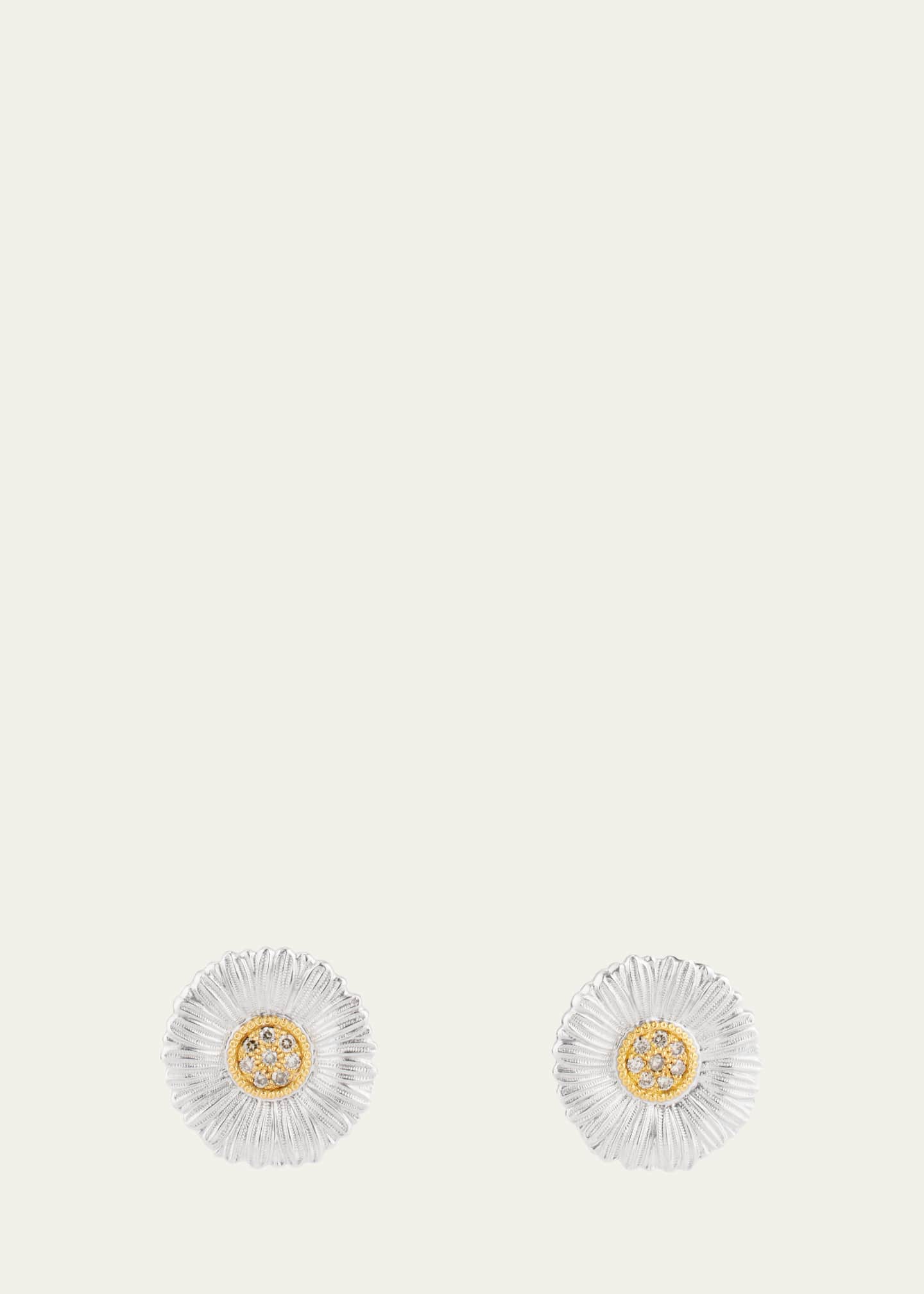 Buccellati 18K White Gold Ramage Earrings with Diamonds Image 1 of 4