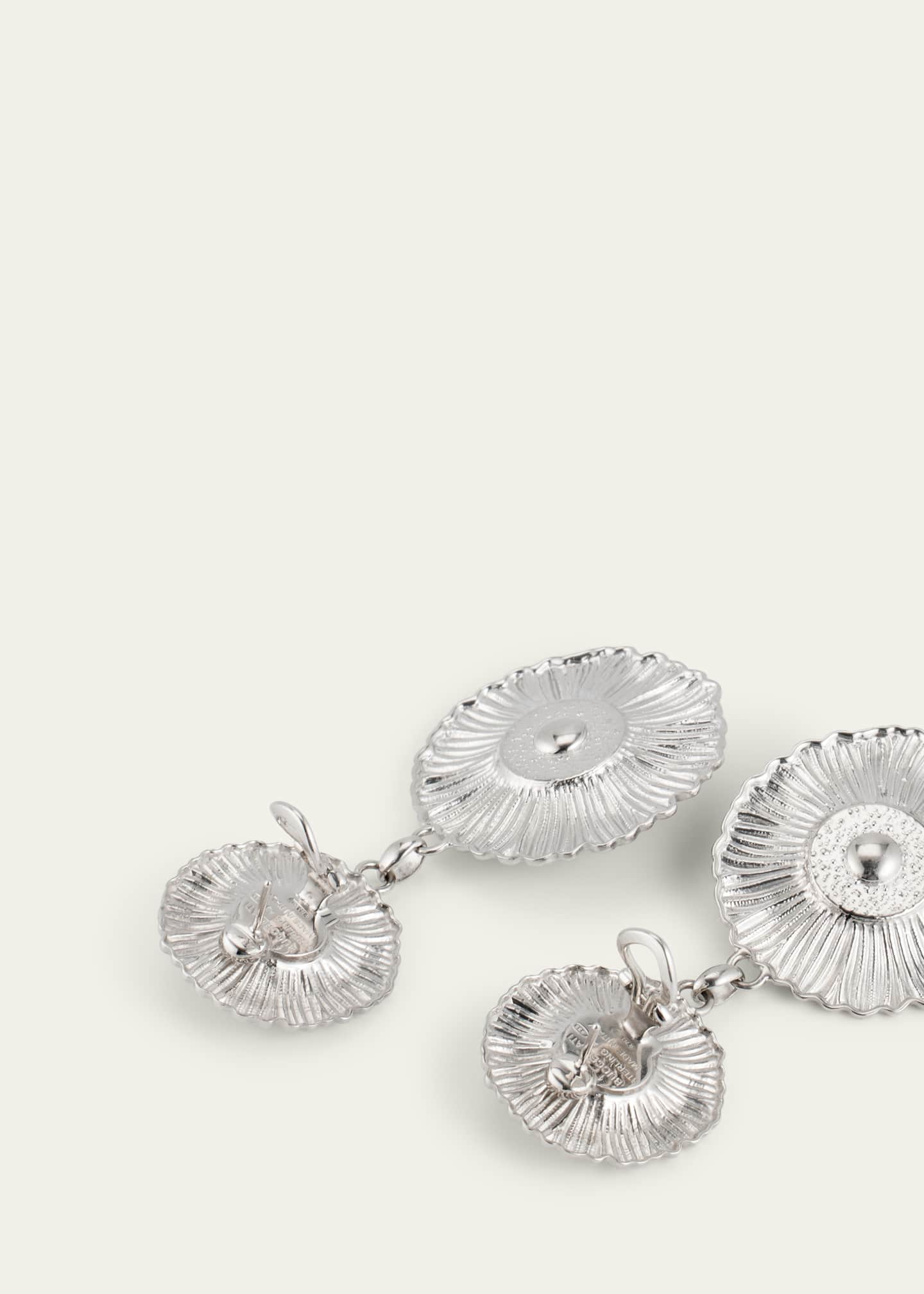 Buccellati Blossom Color Daisy 18K Yellow Gold and Silver Earrings with Diamonds and Red Jasper Image 4 of 4