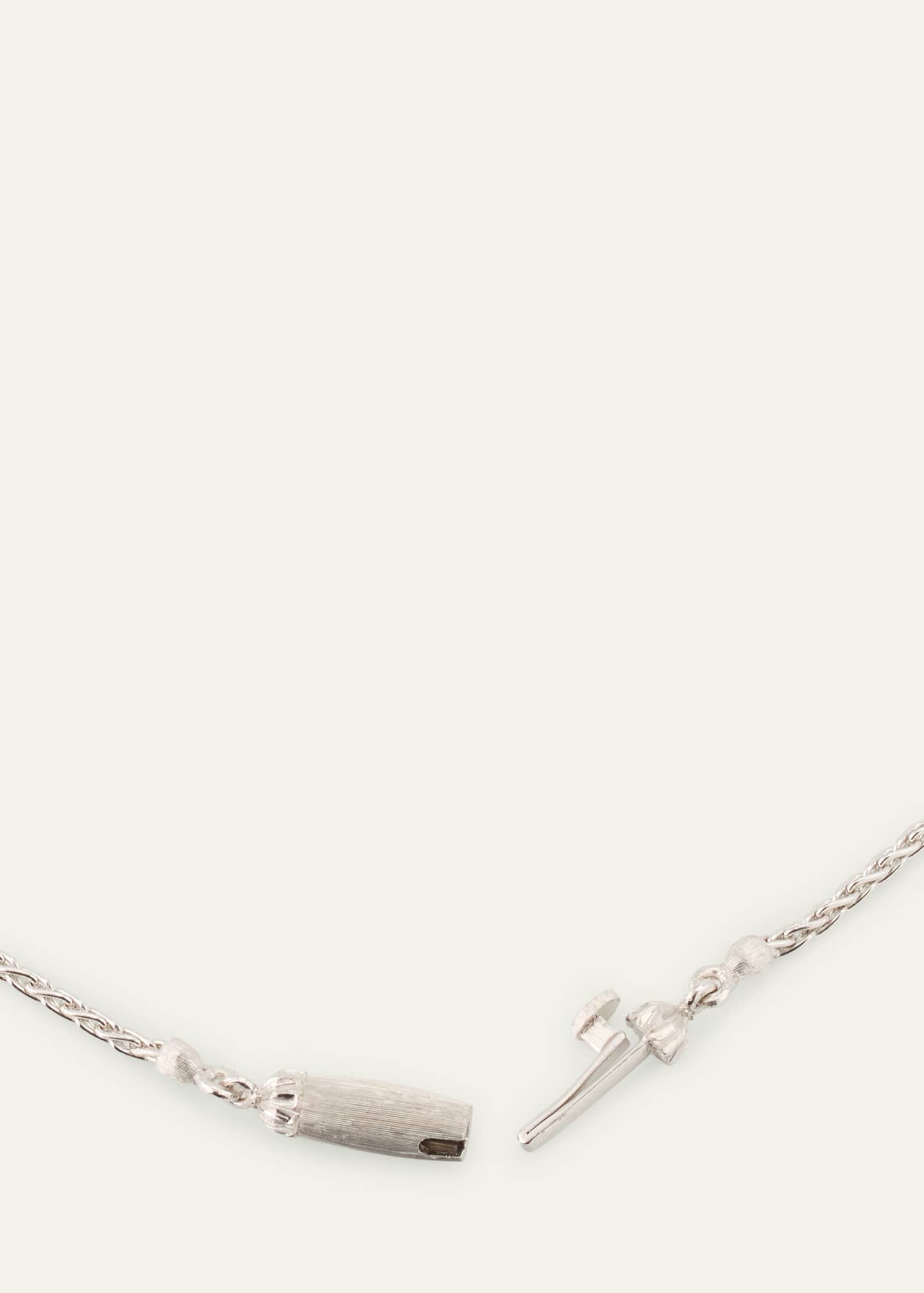 Buccellati Ramage 18K White Gold Drop Shaped Pendant Necklace with Diamonds Image 4 of 4