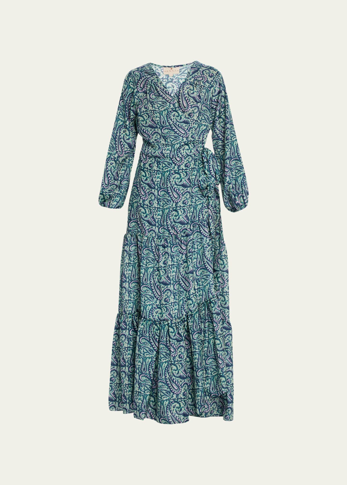 Hannah Artwear Emilia Paisley Silk Maxi Wrap Dress - Bergdorf Goodman