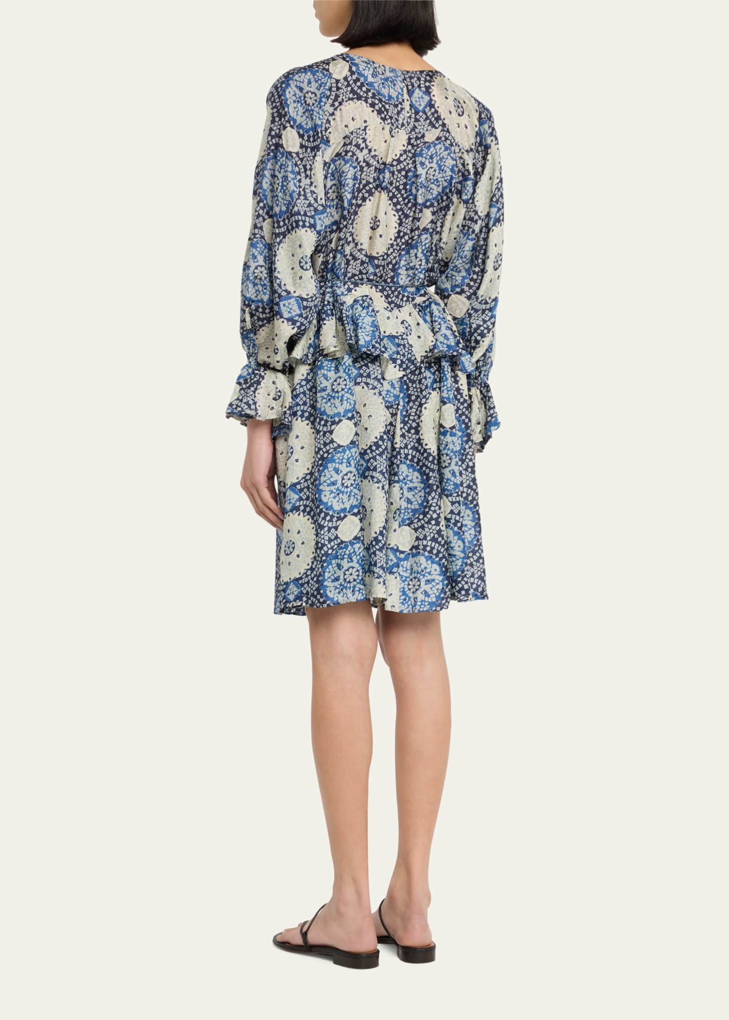 Hannah Artwear Quinn Puff-Sleeve Silk Habotai Mini Dress - Bergdorf Goodman