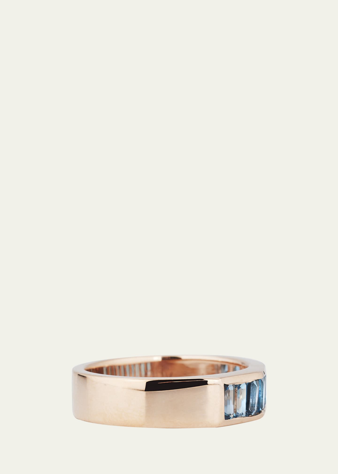 JOLLY BIJOU 14k Rose Gold Otto Blue Topaz Ring Image 3 of 4