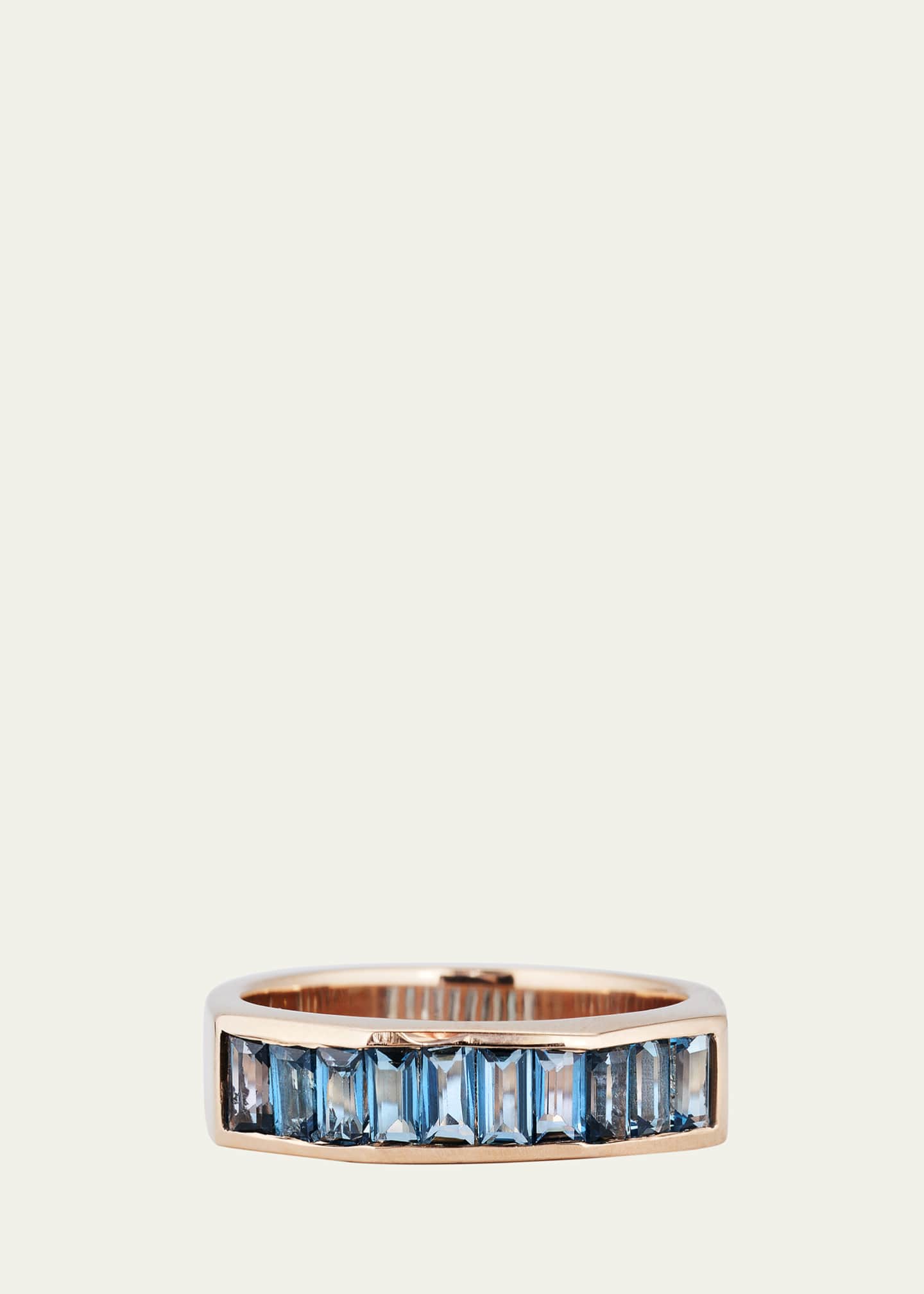 JOLLY BIJOU 14k Rose Gold Otto Blue Topaz Ring Image 1 of 4