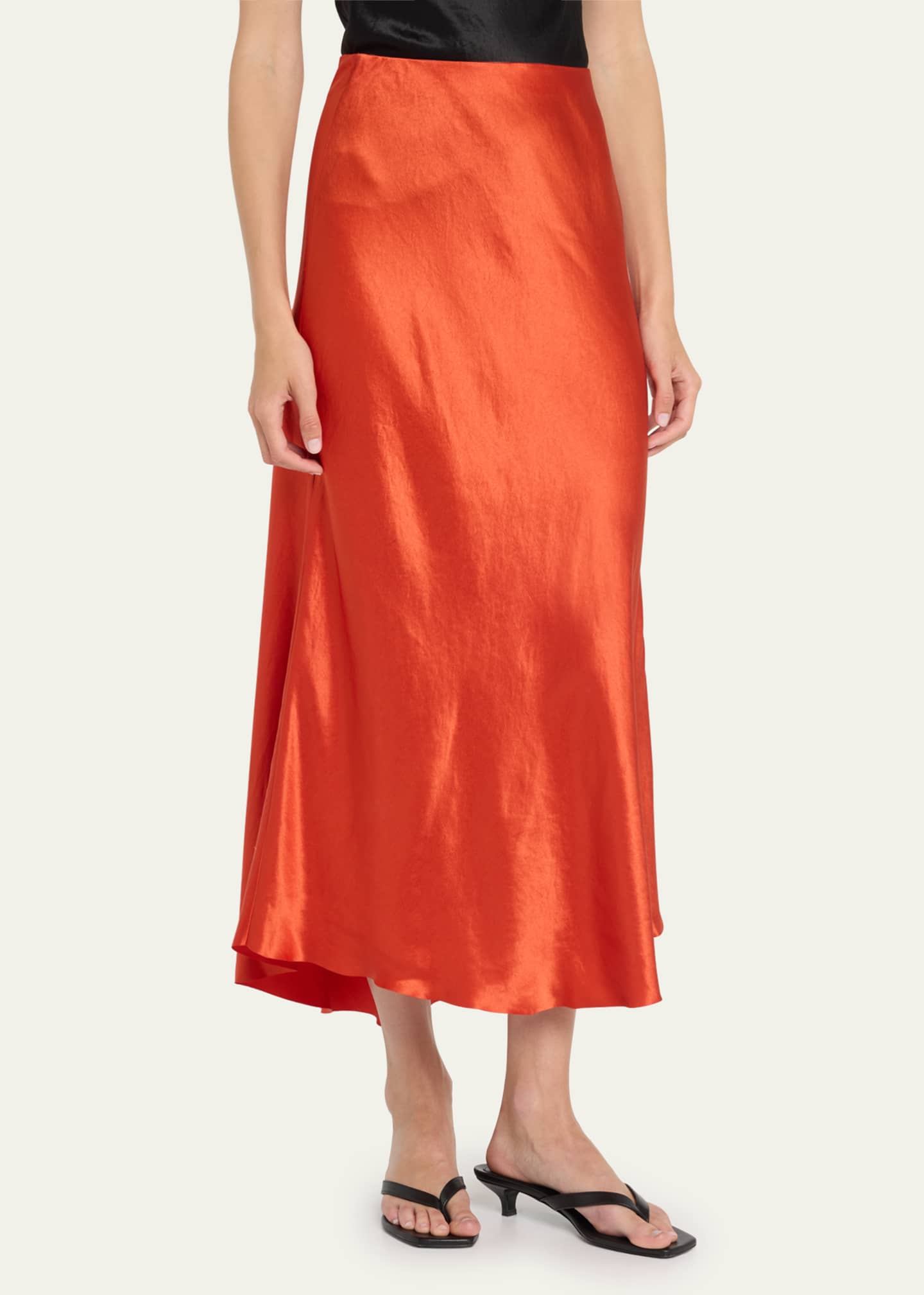 Vince Shaped Hem Bias Cut Midi Slip Skirt Bergdorf Goodman