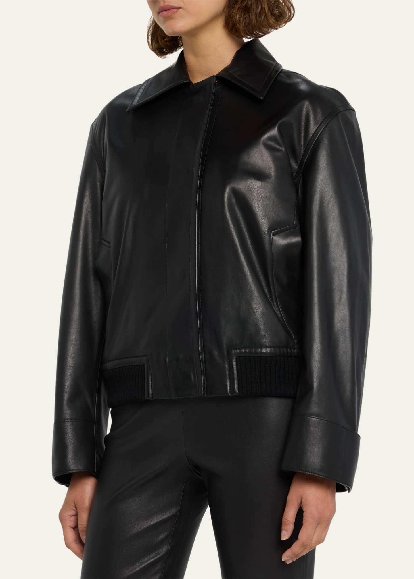 Vince Lambskin Leather Bomber Jacket - Bergdorf Goodman