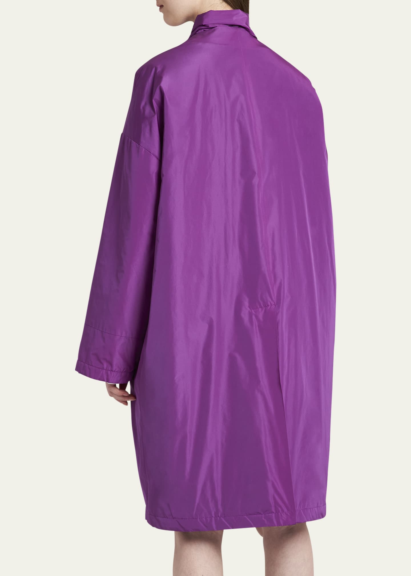 Plan C Long Overcoat with Tie Neck Bergdorf Goodman