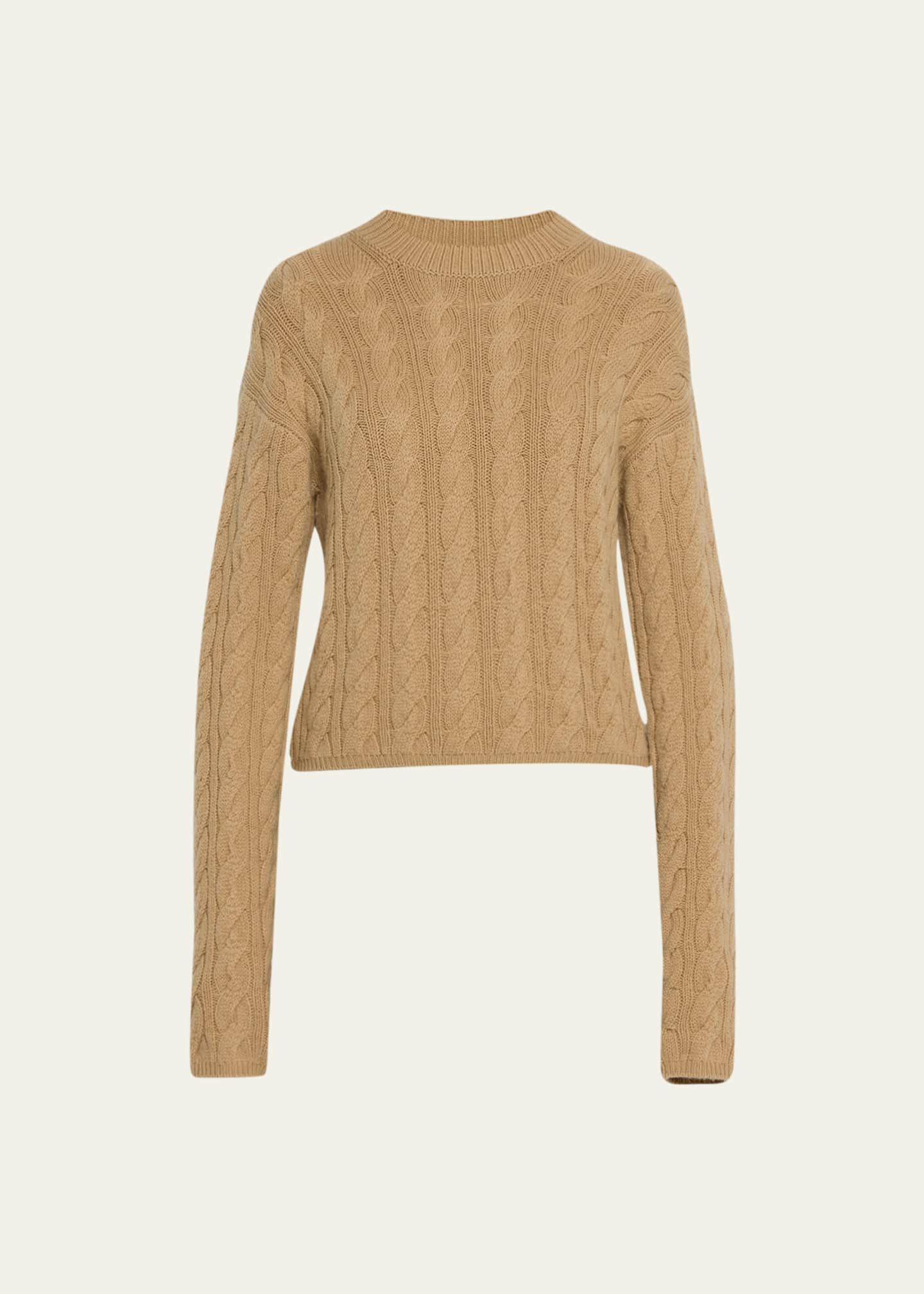 Vince Wool-Cashmere Twisted Cable-Knit Sweater