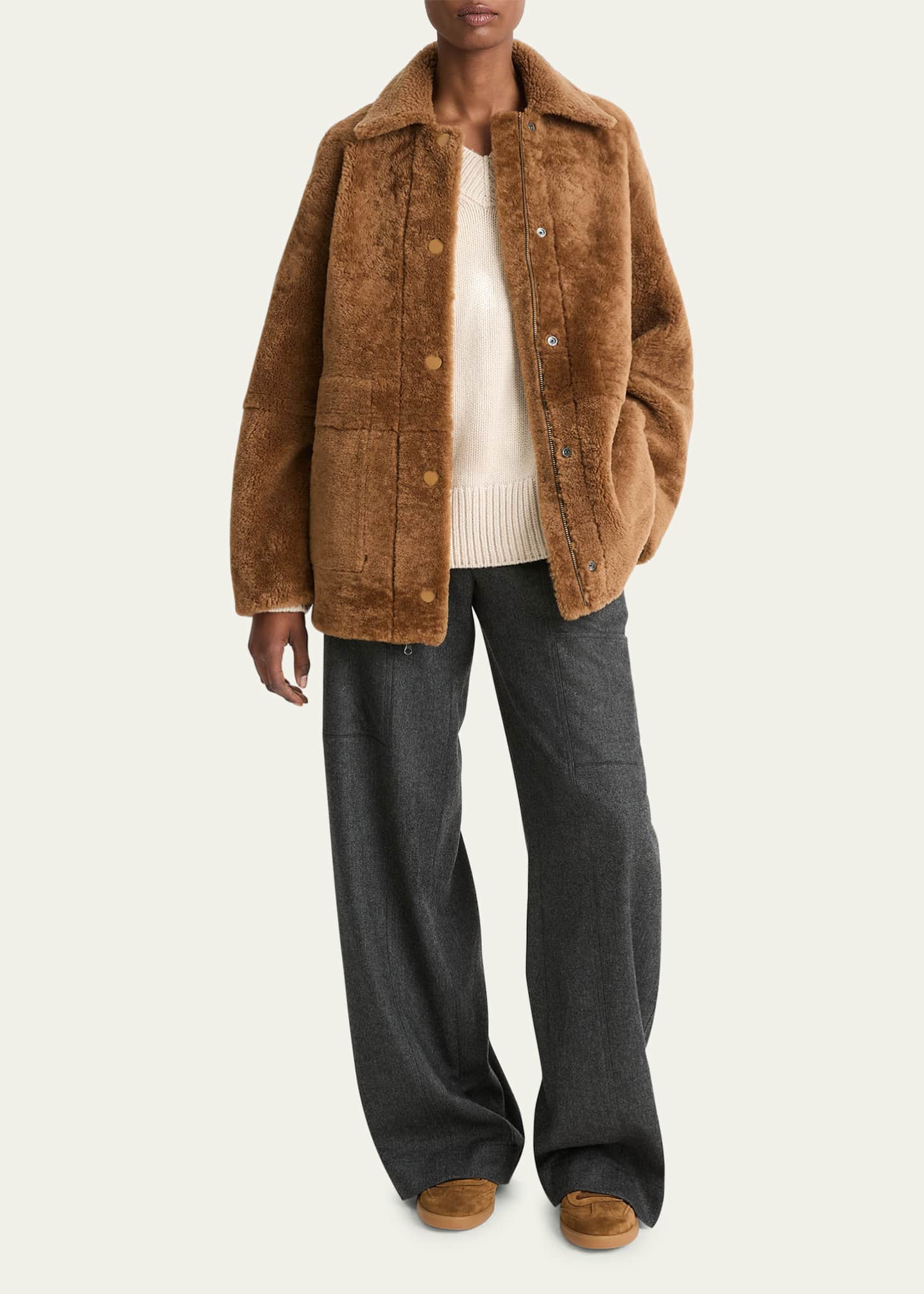 Vince reversible shearling discount coat