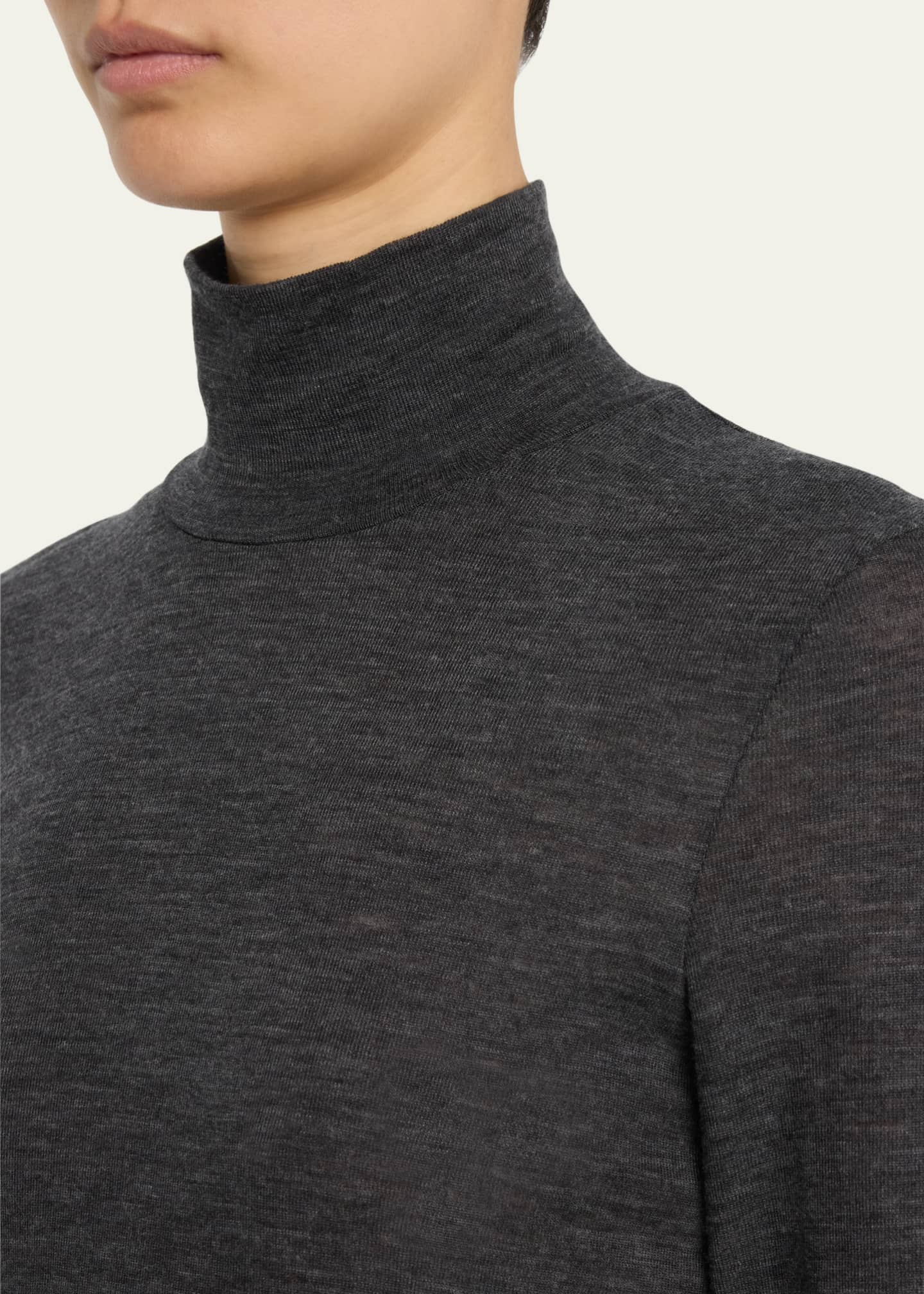 Vince Merino Wool Elbow-Sleeve Turtleneck T-Shirt - Bergdorf Goodman